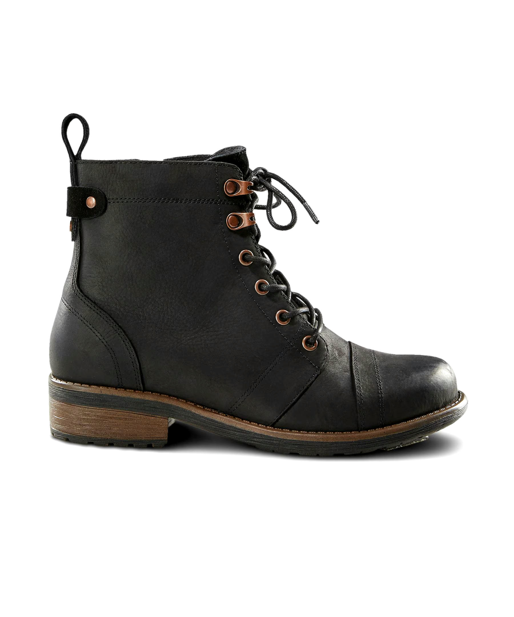 Denver Hayes Women's Ada Quad Comfort  Lace-up Combat Boots - Black