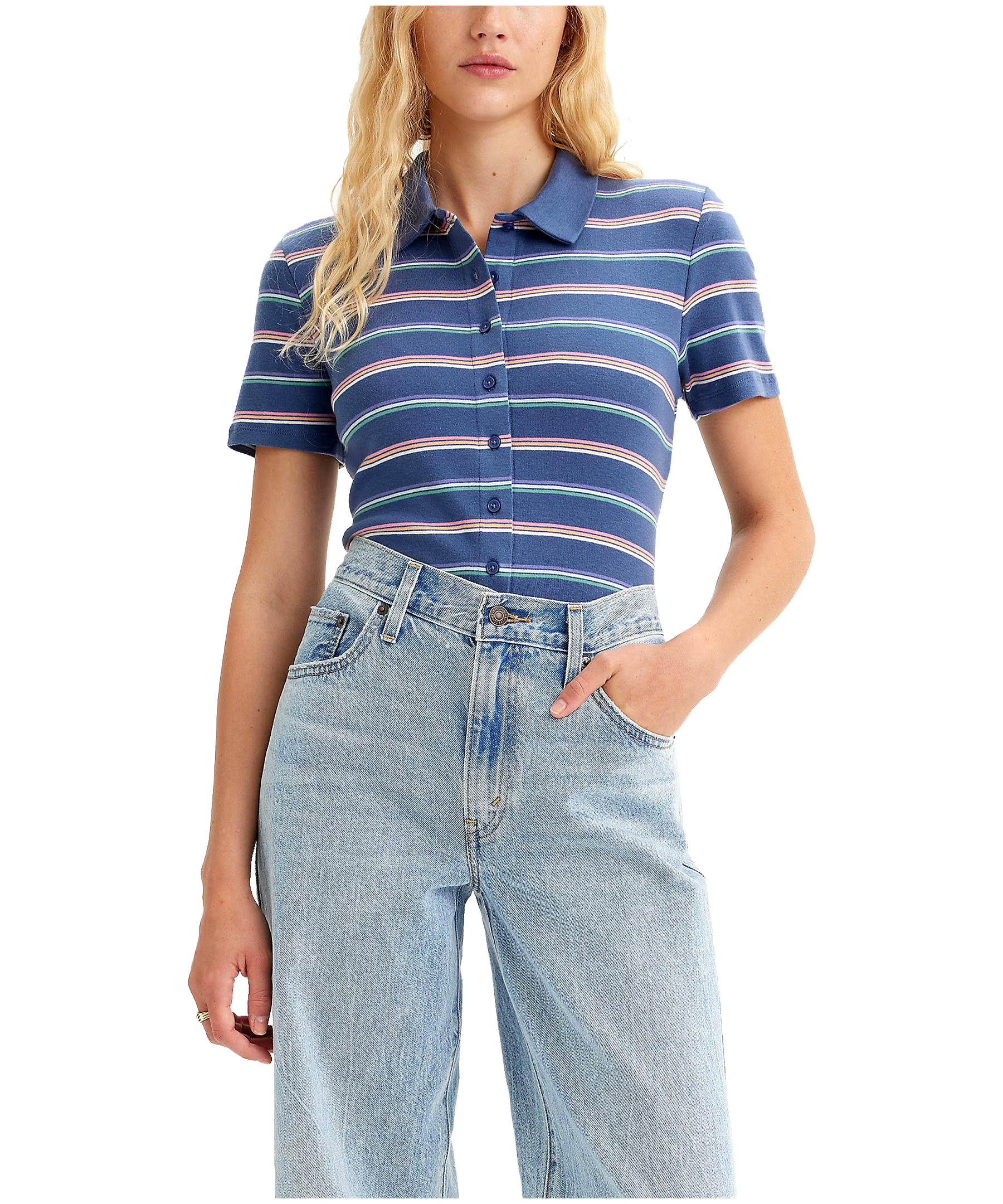 Levi's Women's Suki Slim Fit Button Up Polo Shirt