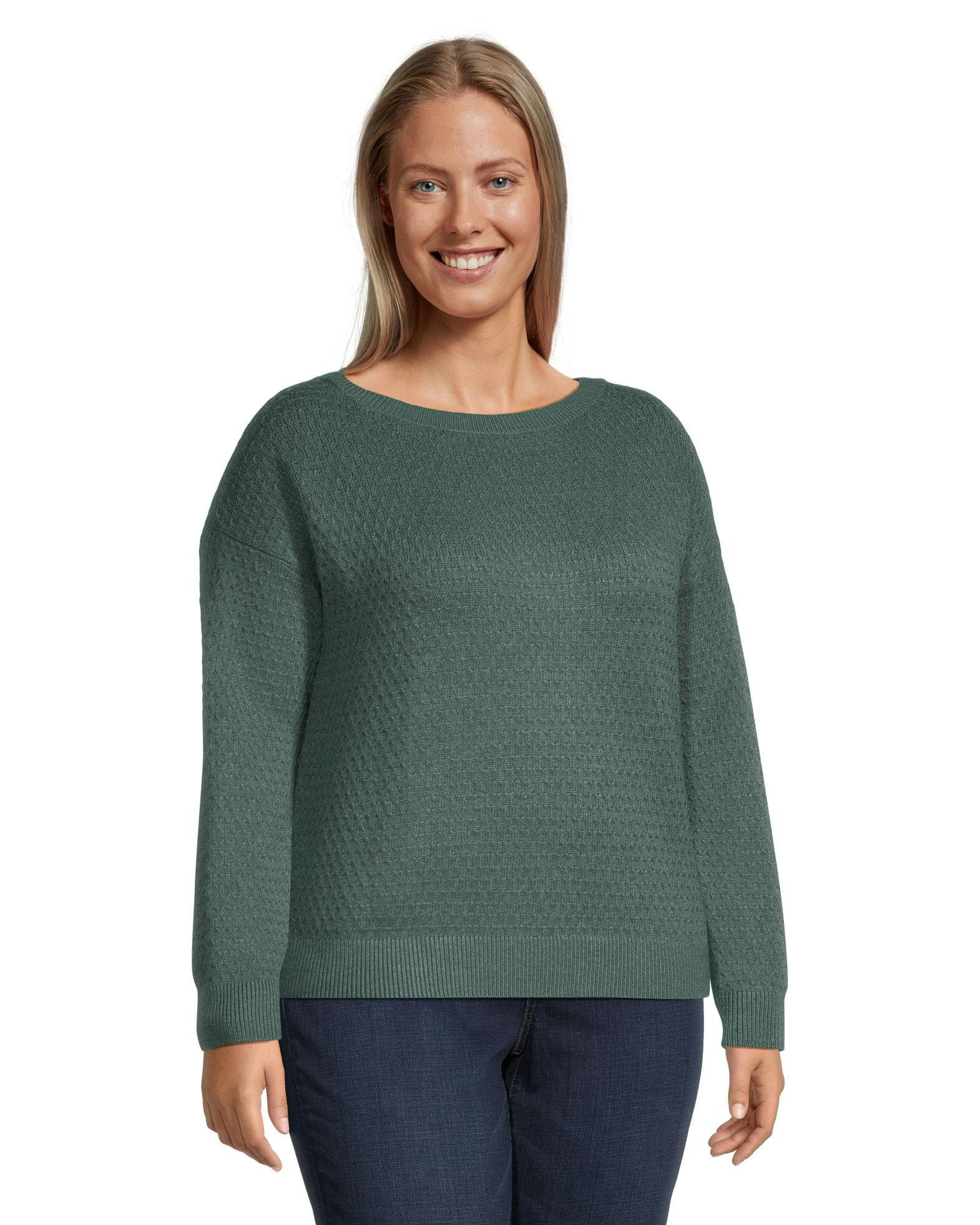 Denver Hayes Women's Cozy Semi-Fitted Boatneck Knit Pullover Sweater