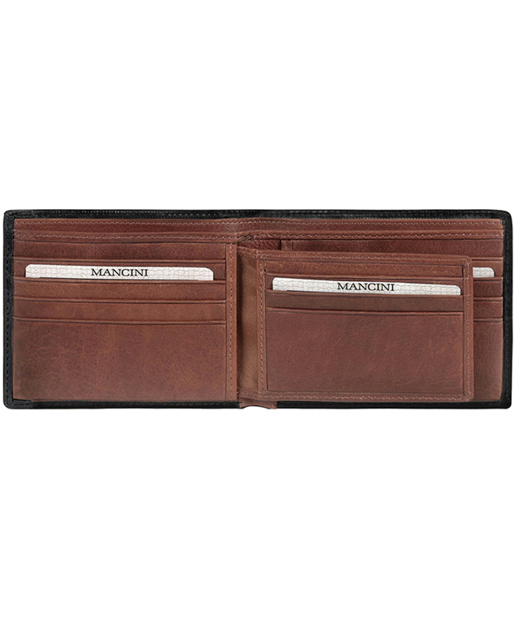 Mancini Leather Goods Men's Casablanca RFID Secure Billfold Wallet Black