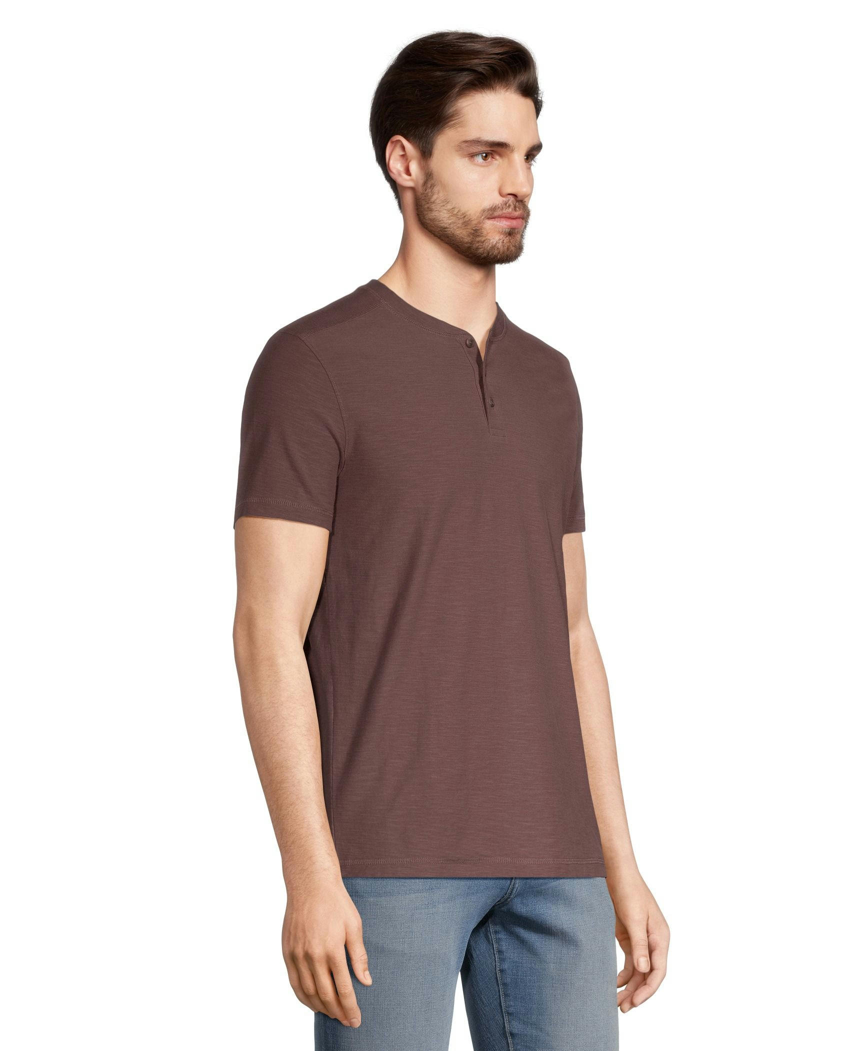 Denver Hayes Men's Garment Wash Slub Henley Shirt