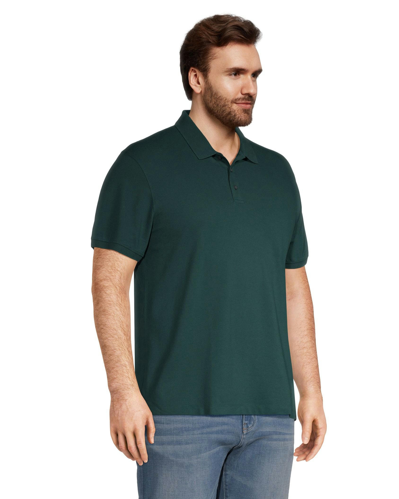 Denver Hayes Men's 50 Wash Stretch Pique Classic Fit Polo Shirt