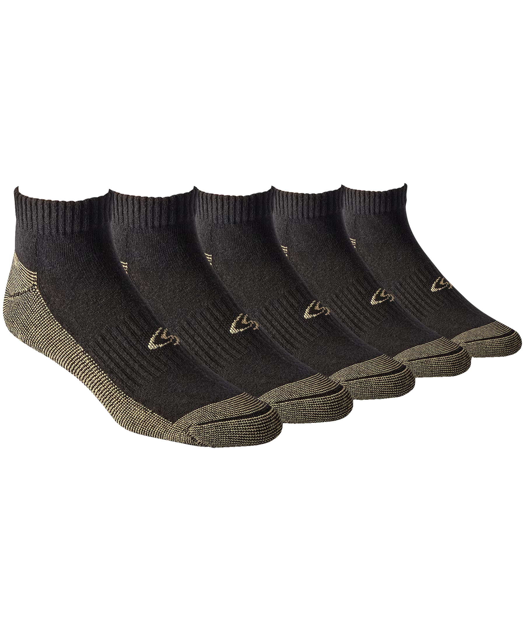 Copper Sole Men's 4+1 Bonus Pack Moisture Guard Low Cut Sport Socks