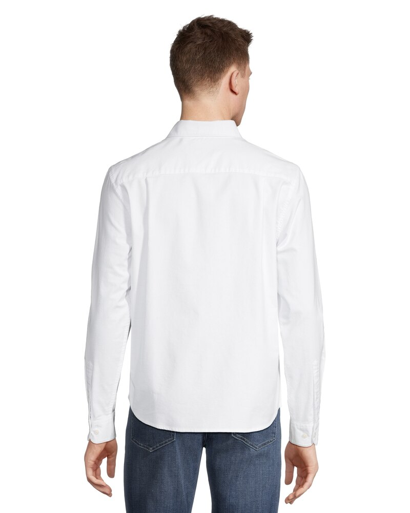 Denver Hayes Men's Stretch Oxford Modern Fit Long Sleeve Button Down Shirt