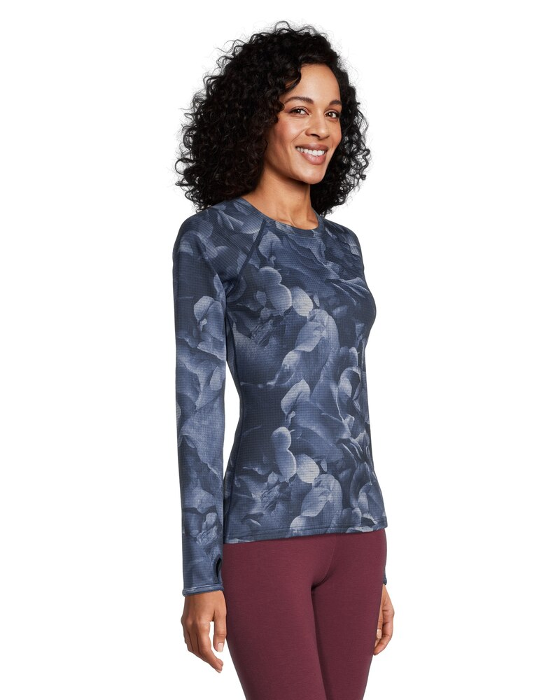 WindRiver Women's T-Max Heat Grid Crew Neck Long Sleeve Fleece Top - Black