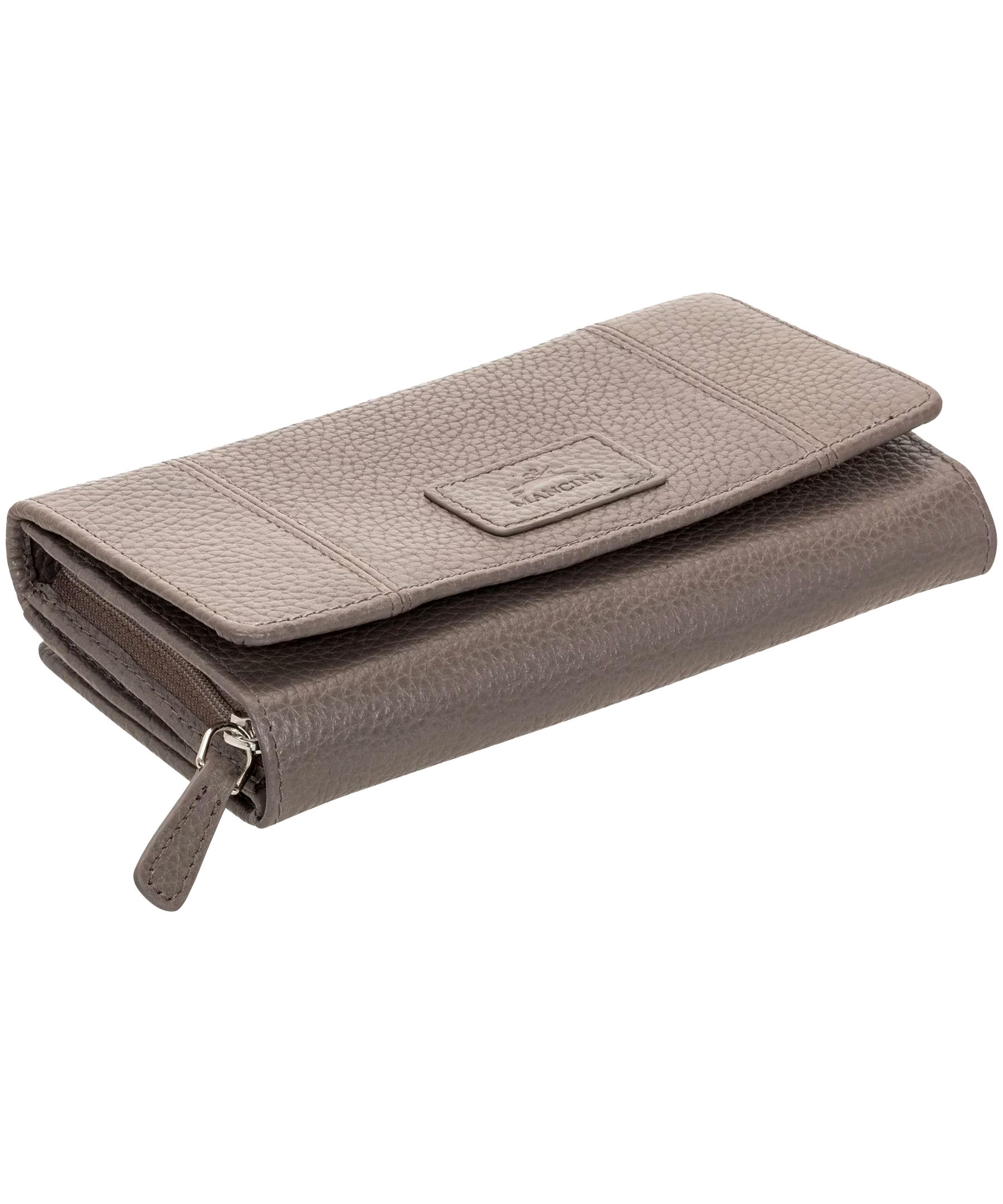 Mancini Leather Goods Women's Pebelled RFID Secure Medium Clutch Wallet