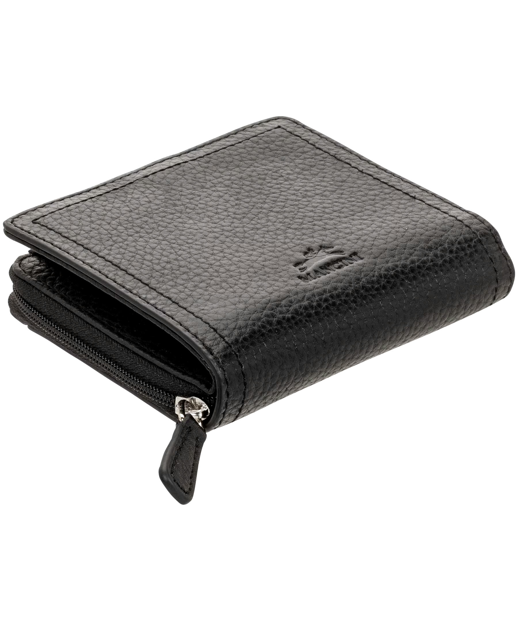 Mancini Leather Goods Women's Peblled RFID Secure Small Clutch Wallet