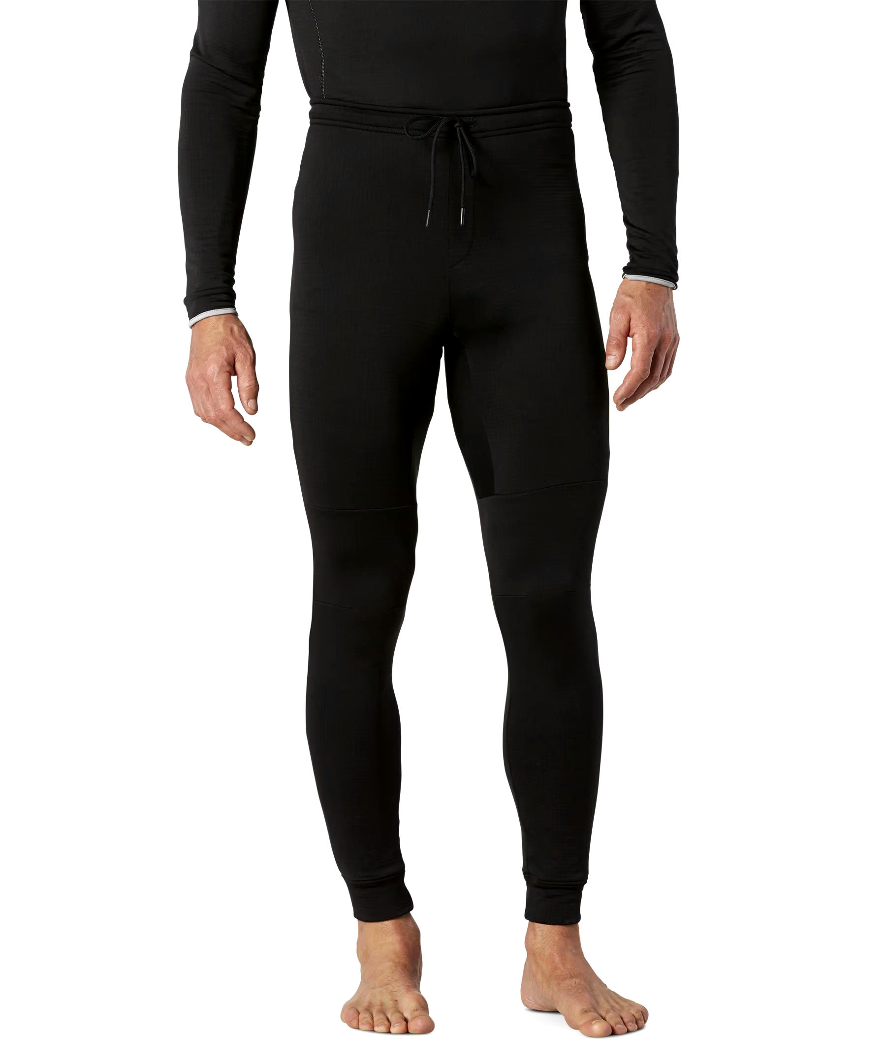 WindRiver Men's Elastic Stretch Waist with Drawstring T-MAX Heat Grid Tech Fleece Pants - Black