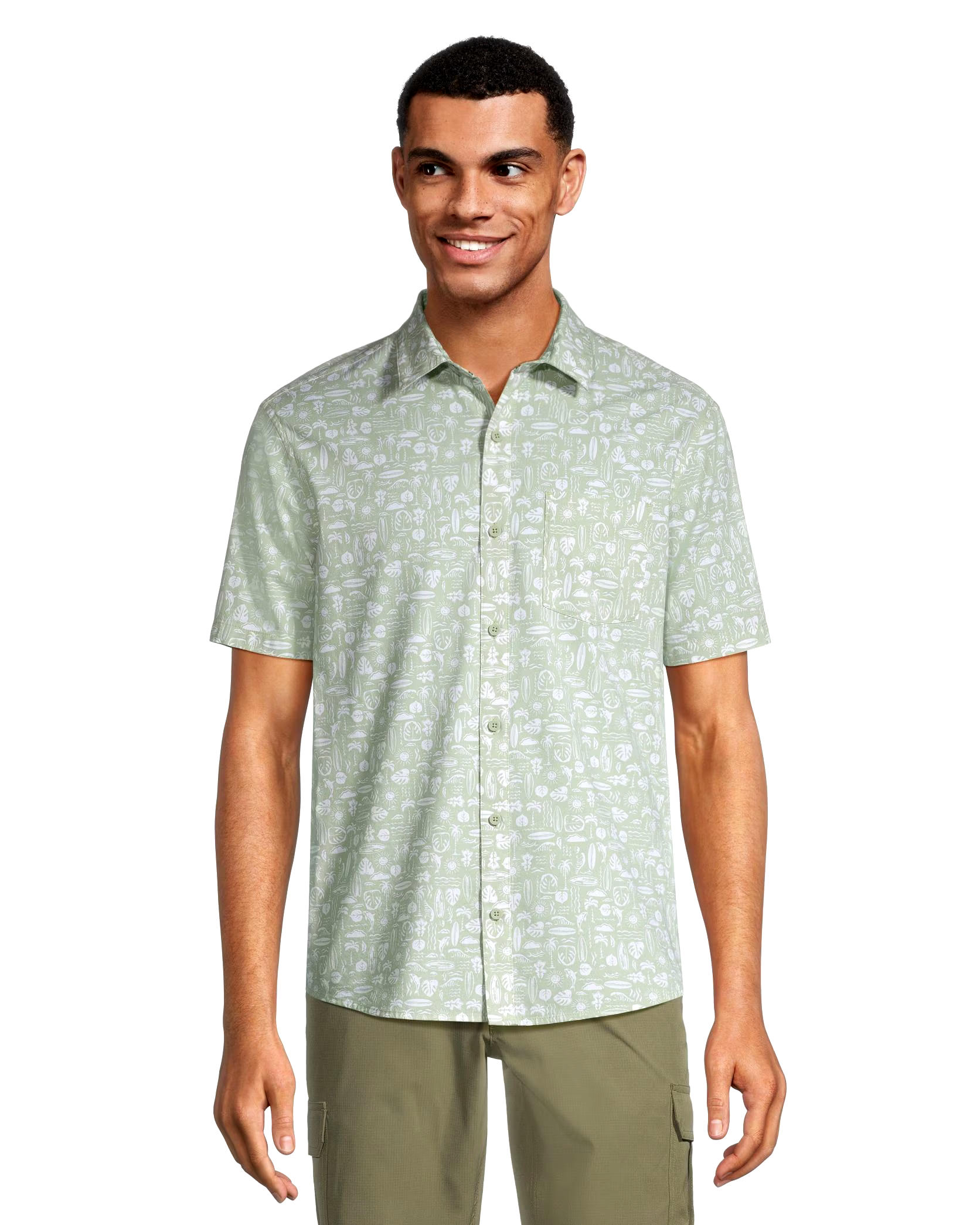 FarWest Men's AOP Modern Fit Stretch Shirt