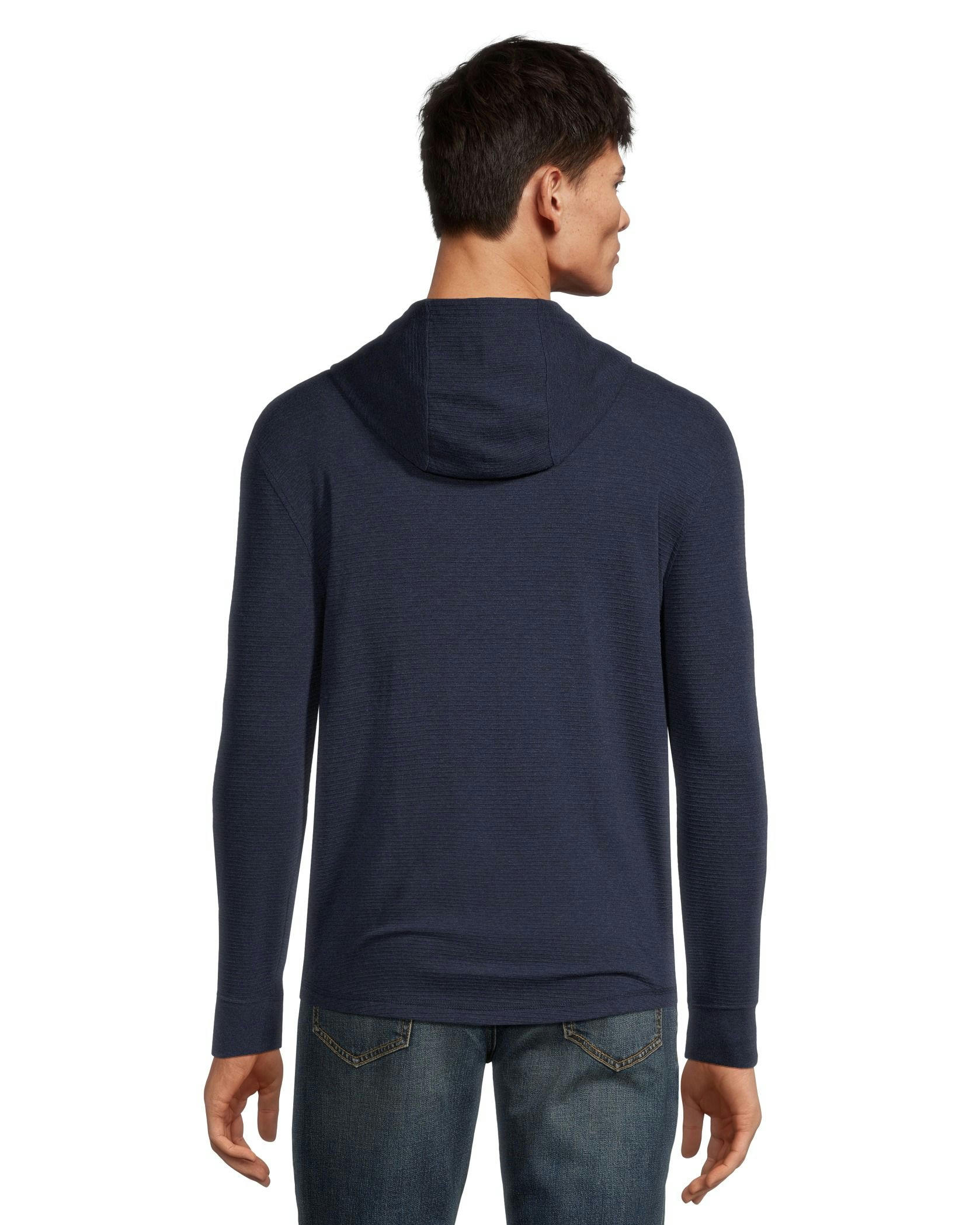 Denver Hayes Men's Long Sleeve Modern Fit Ottoman Hooded Pullover