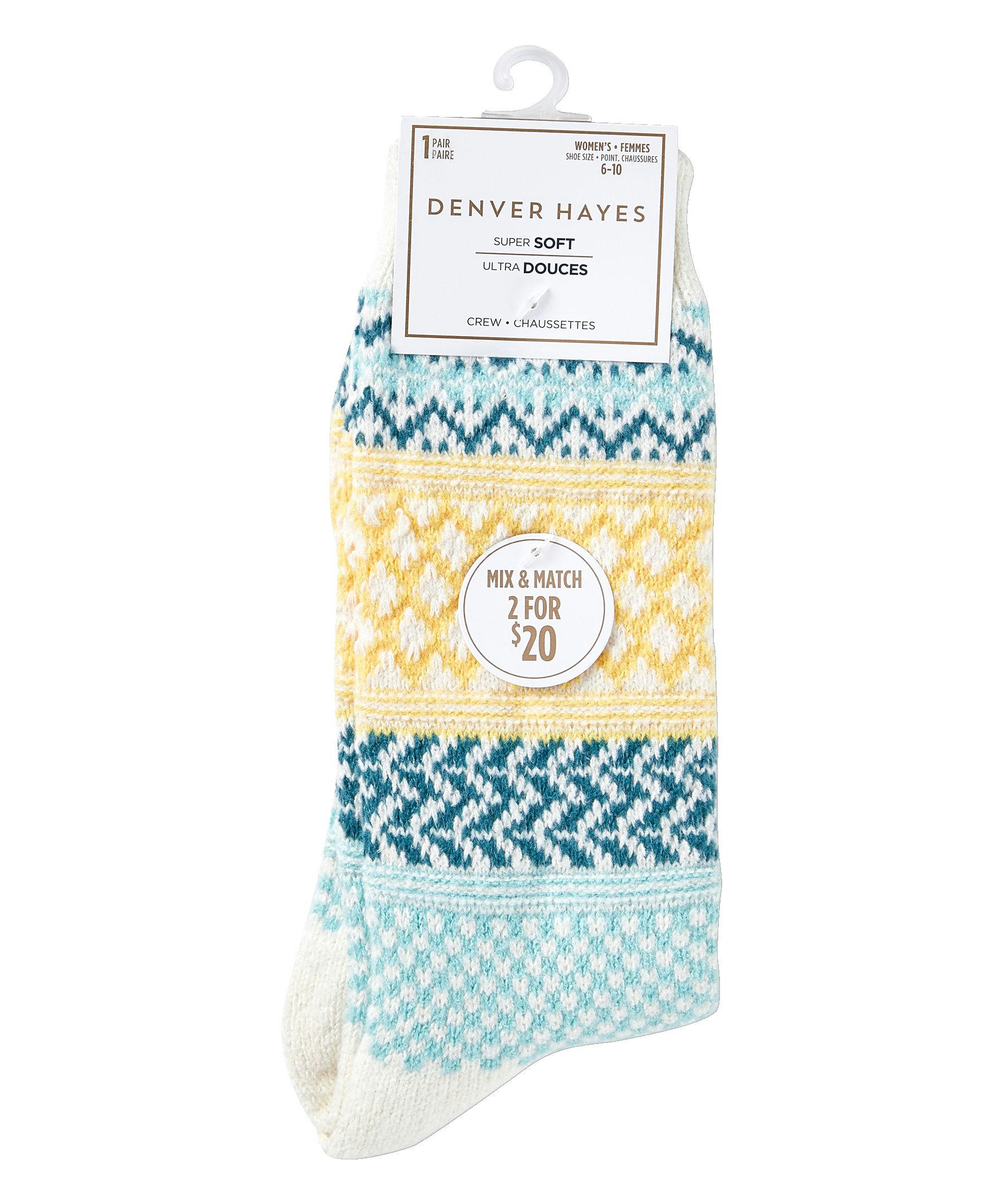 Denver Hayes Women's Super Soft Crew Socks