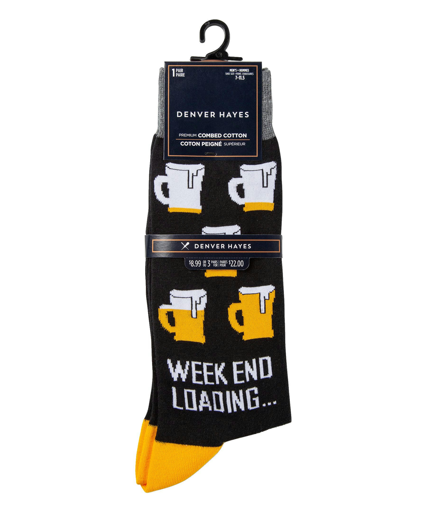 Denver Hayes Men's Novelty Beer Pattern Crew Socks