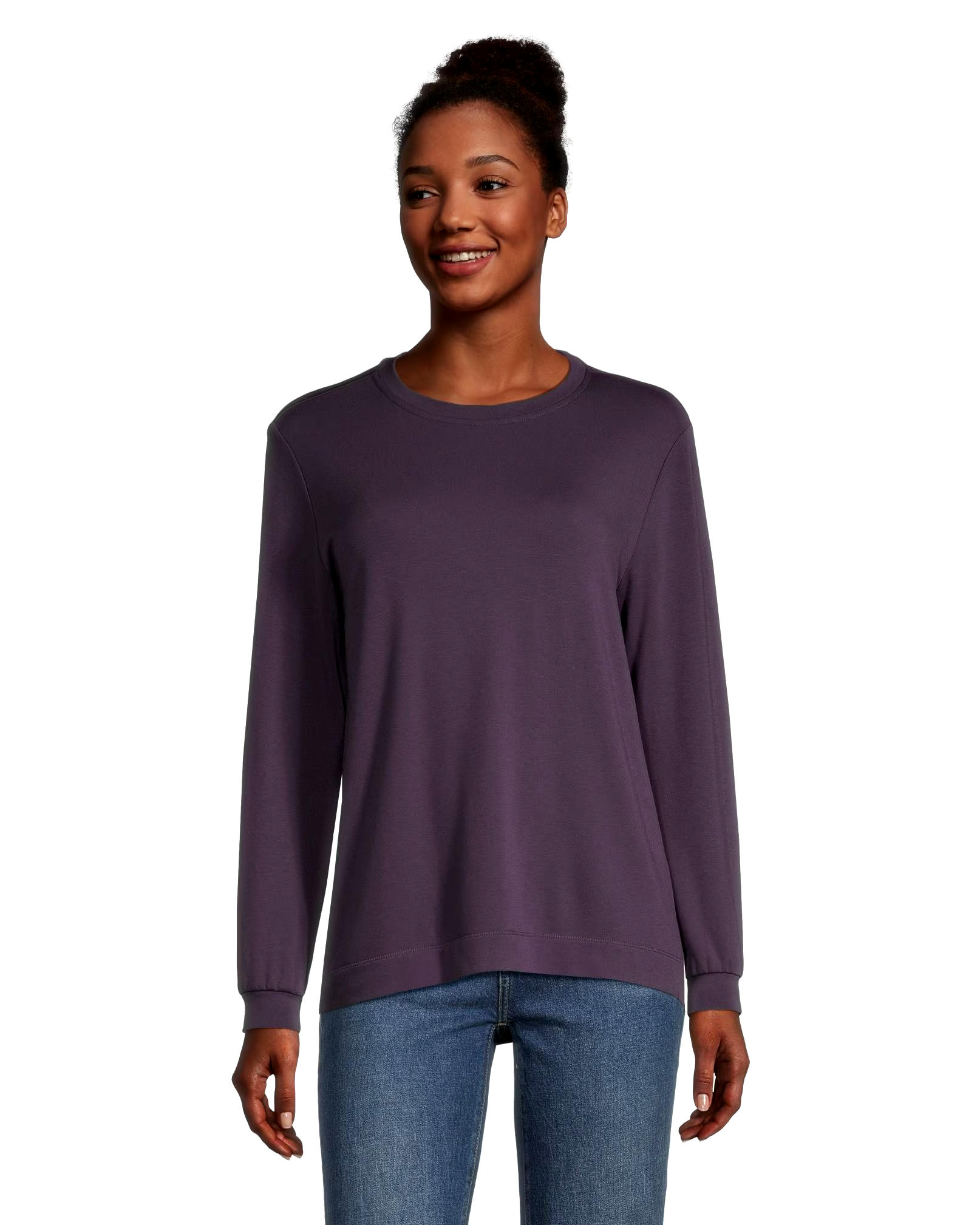 Denver Hayes Women's Relaxed Fit Long Sleeve High Low Shirt