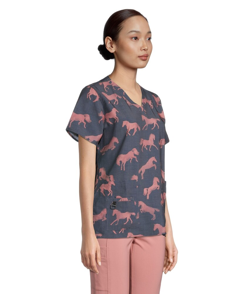 Carhartt Women's Rugged Flex Printed Scrub Top - Stallion Step