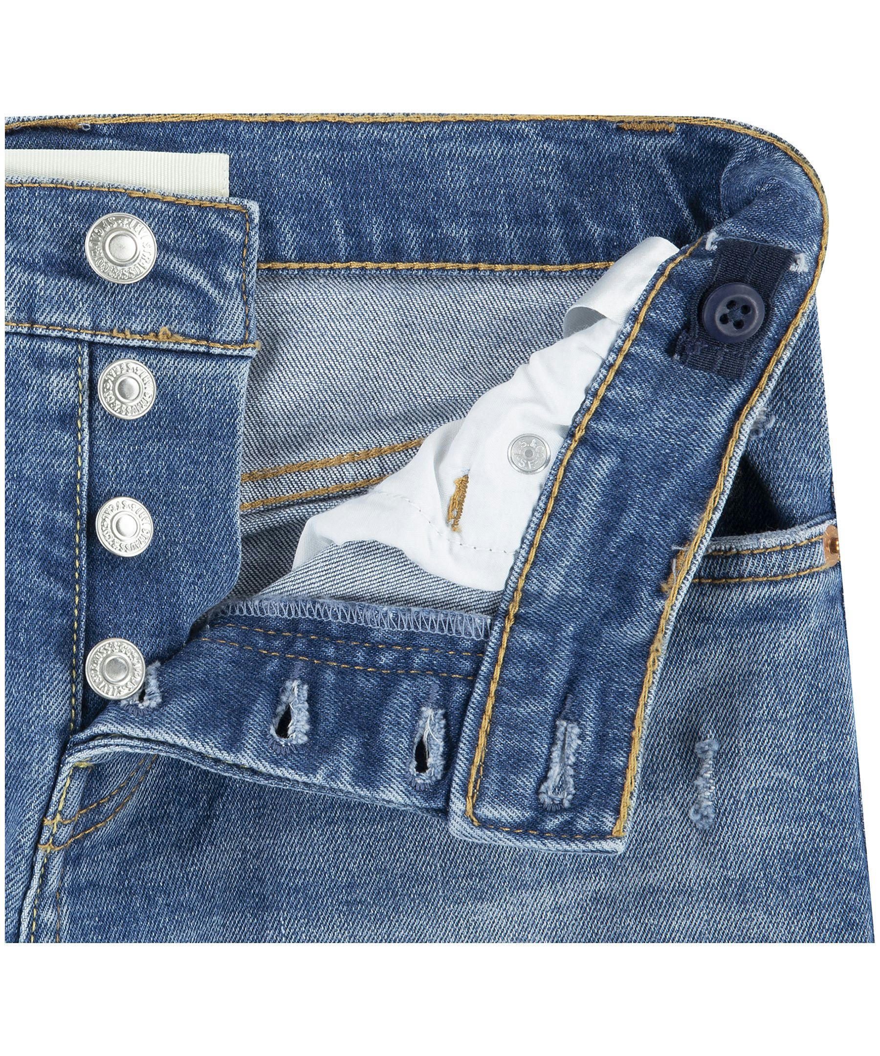 Youth Unisex 501 Mid Rise Straight Leg Distressed Jeans