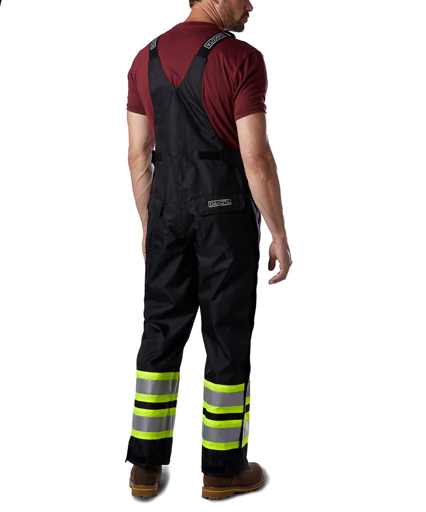 Dakota WorkPro Series Men's Hi Vis Hyper-Dri 3 Waterproof Rip Stop Bib Overalls - Black