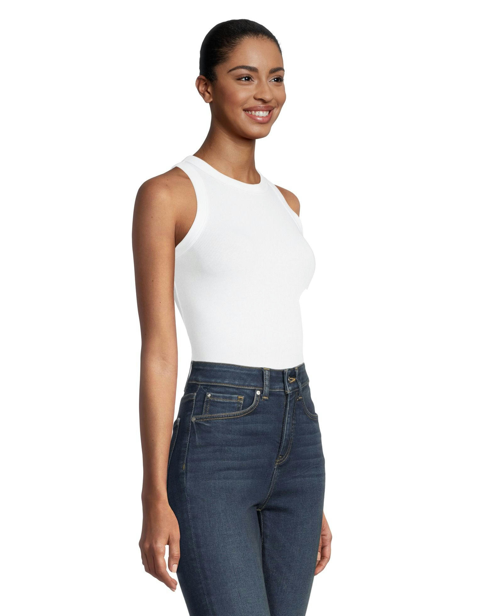 Denver Hayes Women's Semi-Fitted High Neck Rib Tank