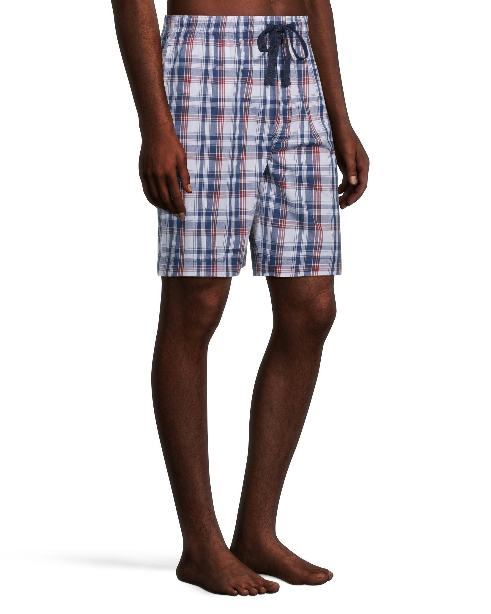 Men's Woven Plaid Mid Rise Lounge Shorts