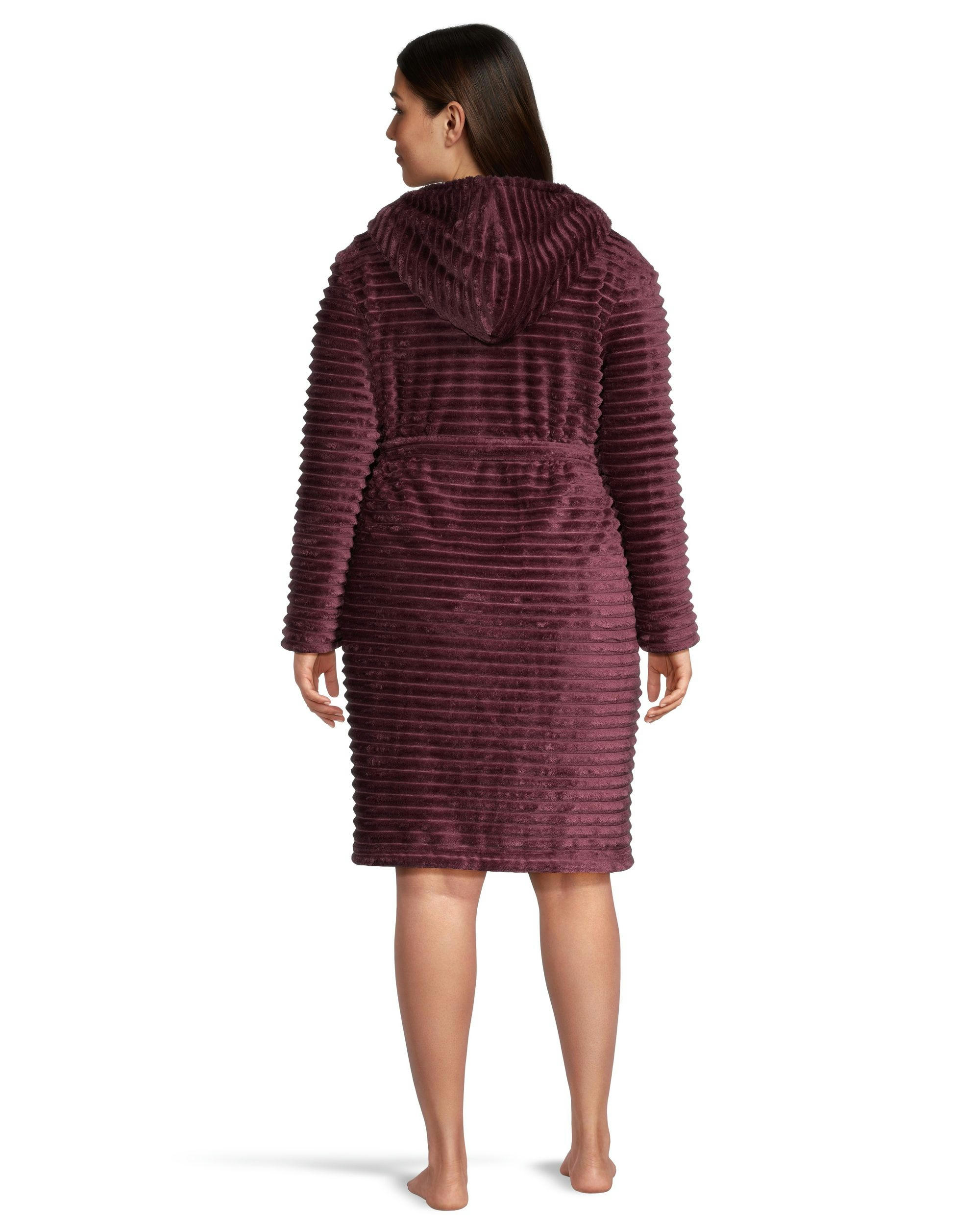 Denver Hayes Women's Short Cut Plush Velour Hooded Robe