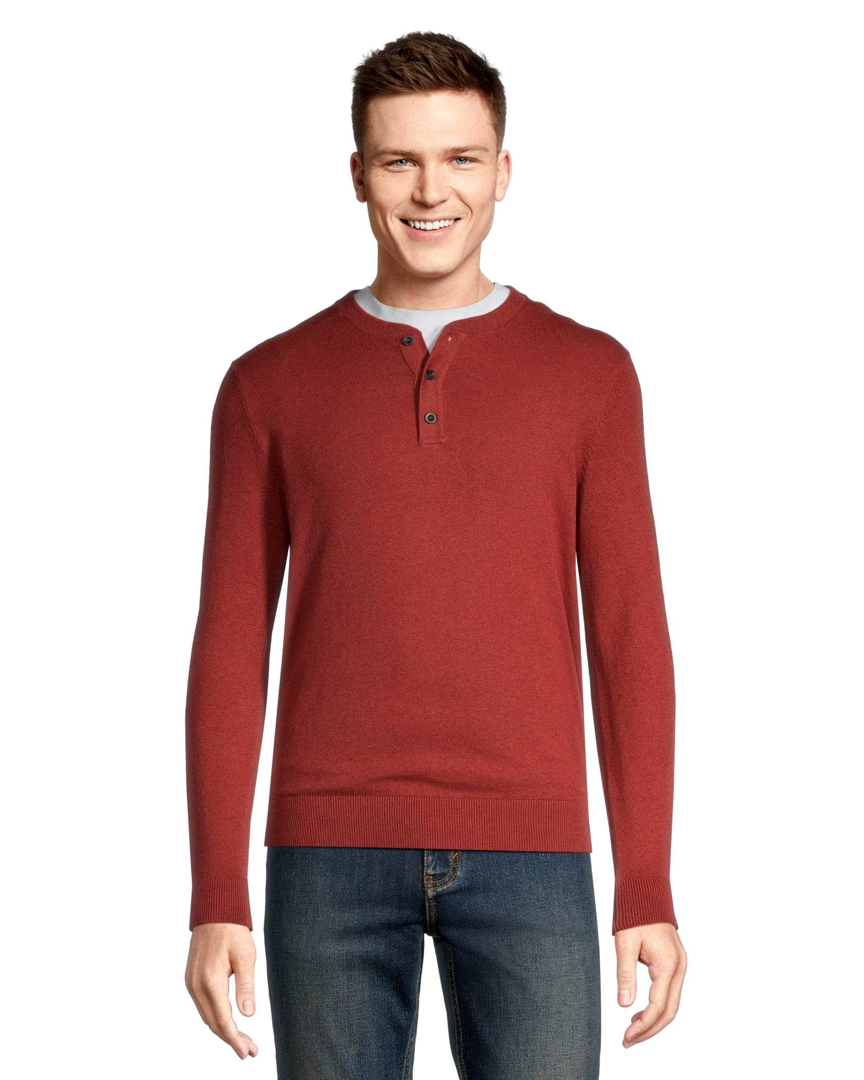 Denver Hayes Men's Cotton Henley Sweater