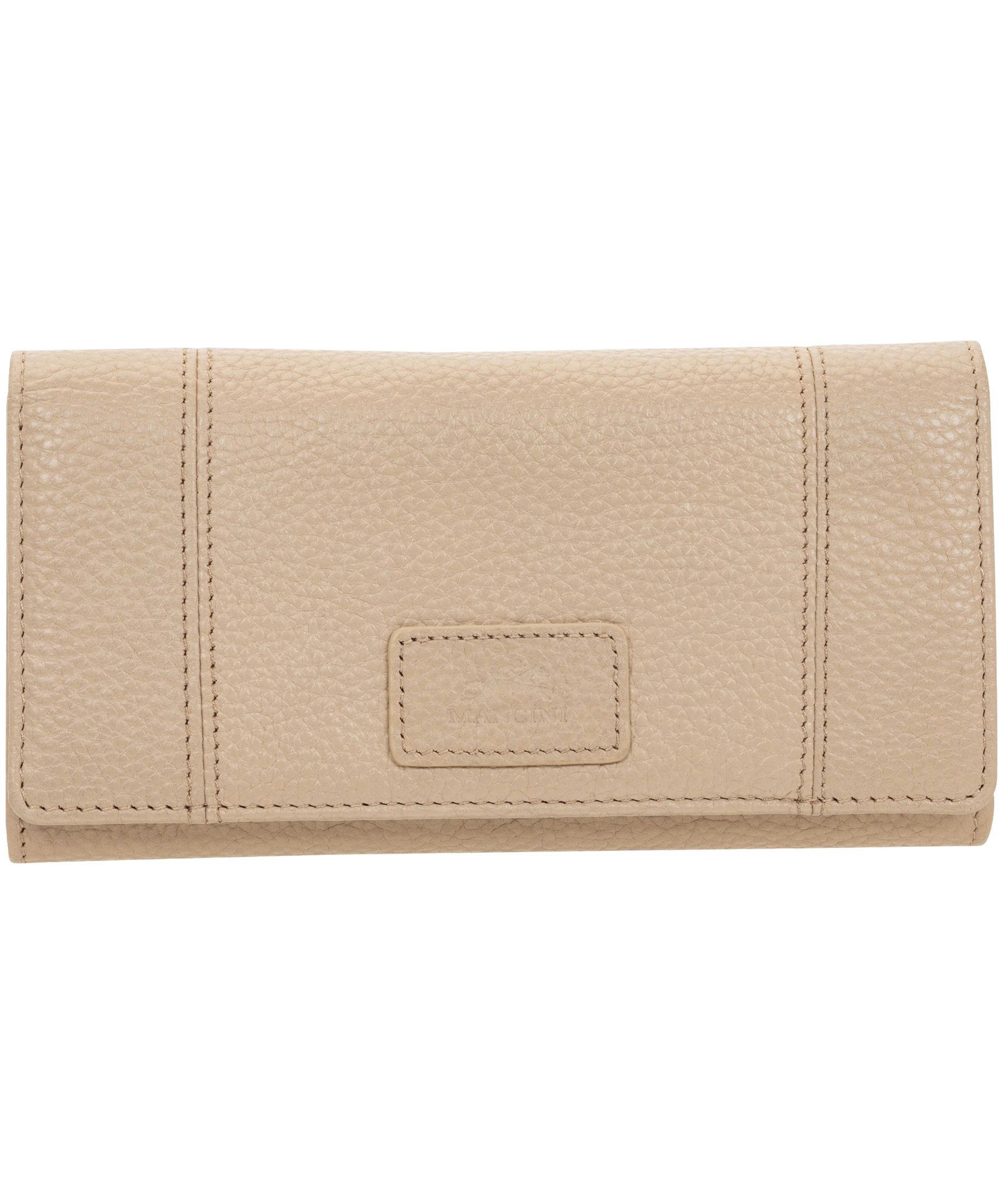 Mancini Leather Goods Women's Pebelled RFID Secure Trifold Wing Wallet