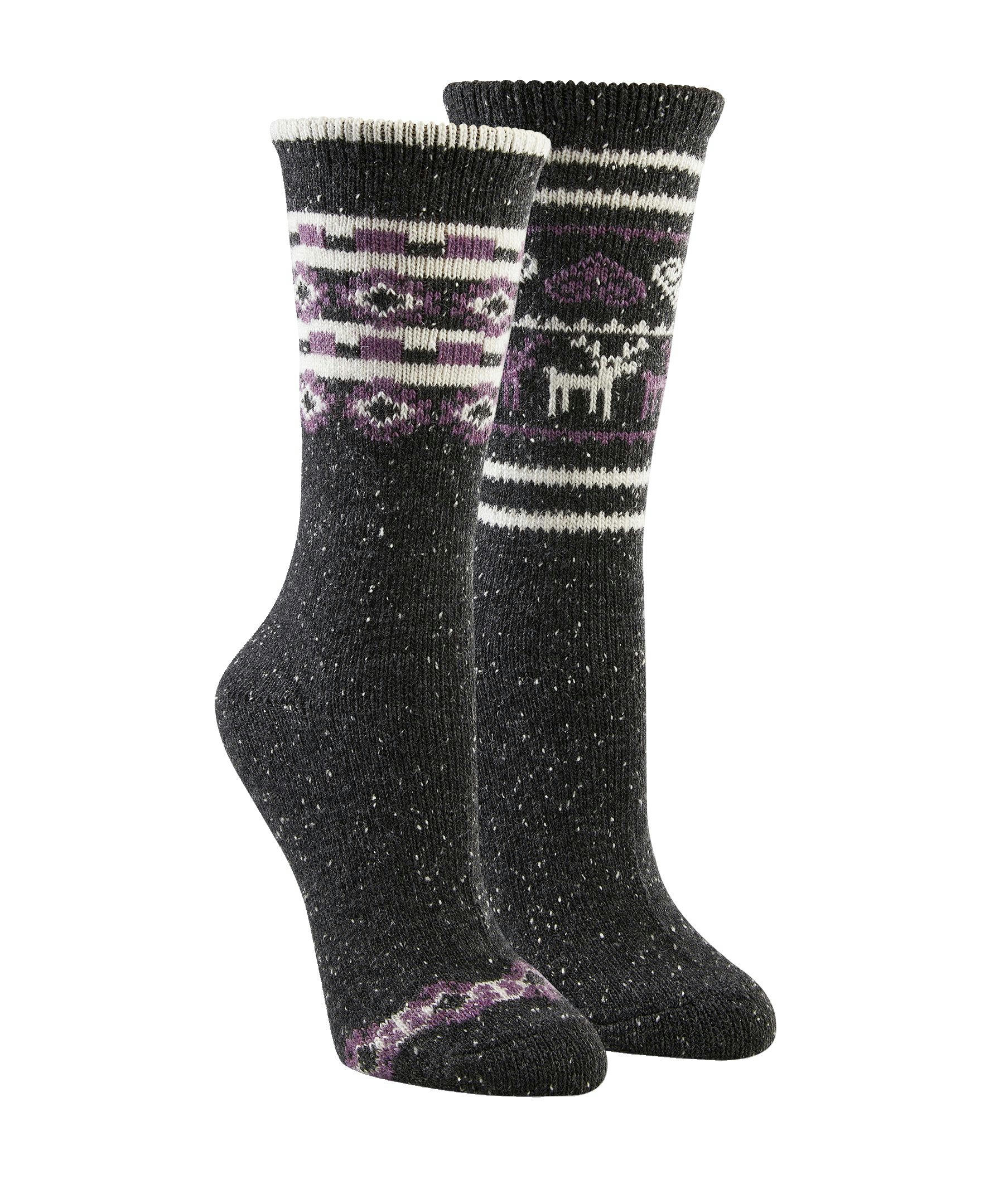 WindRiver Women's T-Max 2 Pack Tweed Print Casual Crew Socks