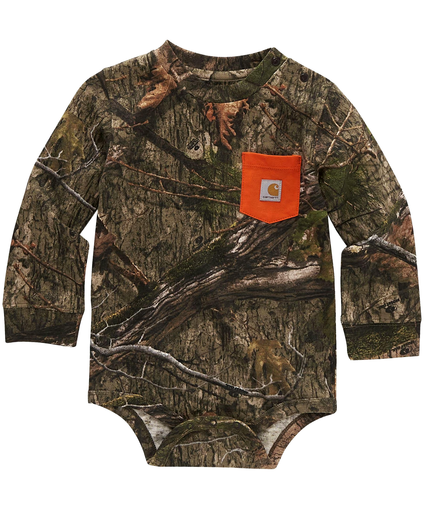 Carhartt Baby Boys' Long Sleeve Camo Pocket Graphic Bodysuit