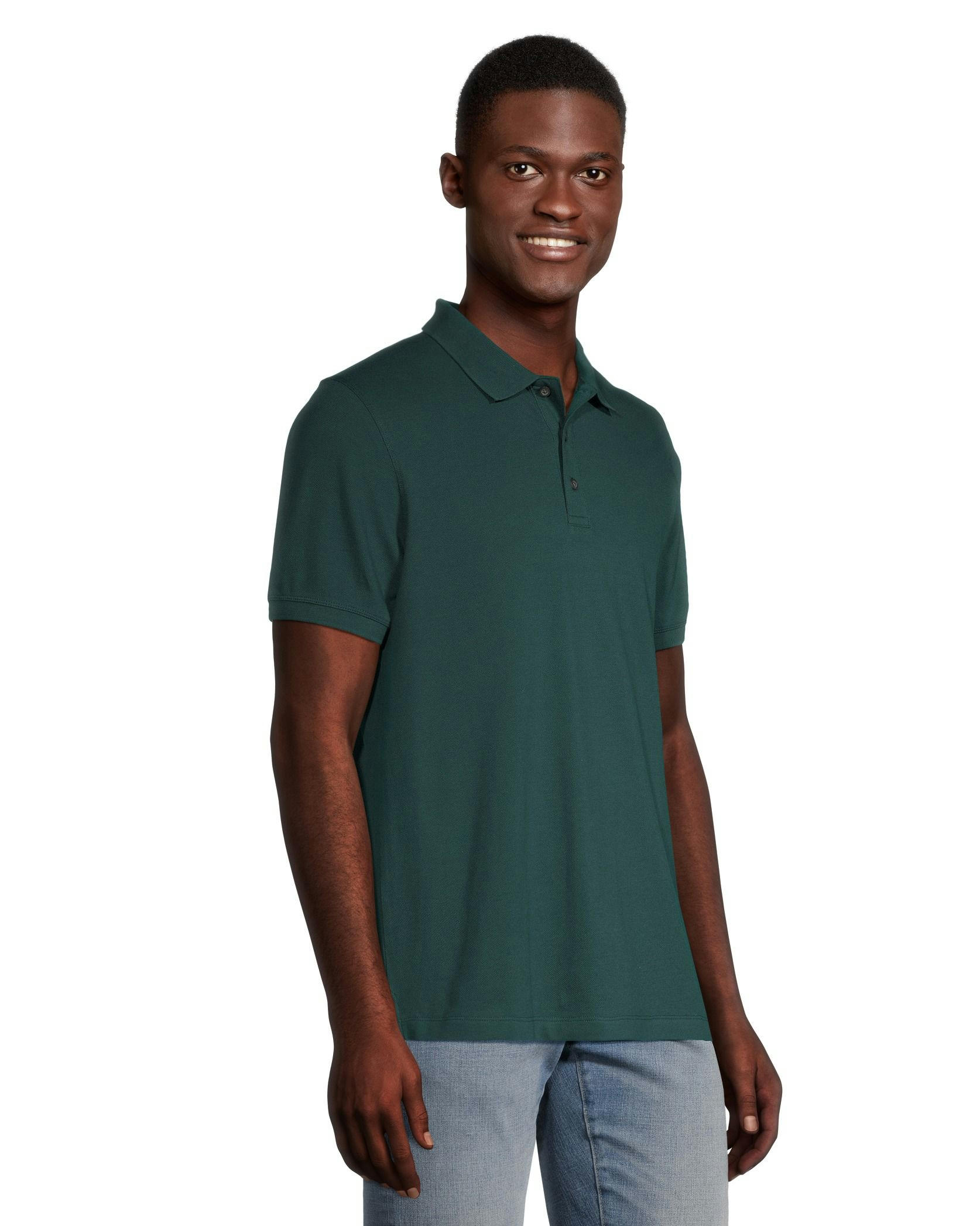 Denver Hayes Men's 50 Wash Stretch Pique Modern Fit Polo Shirt
