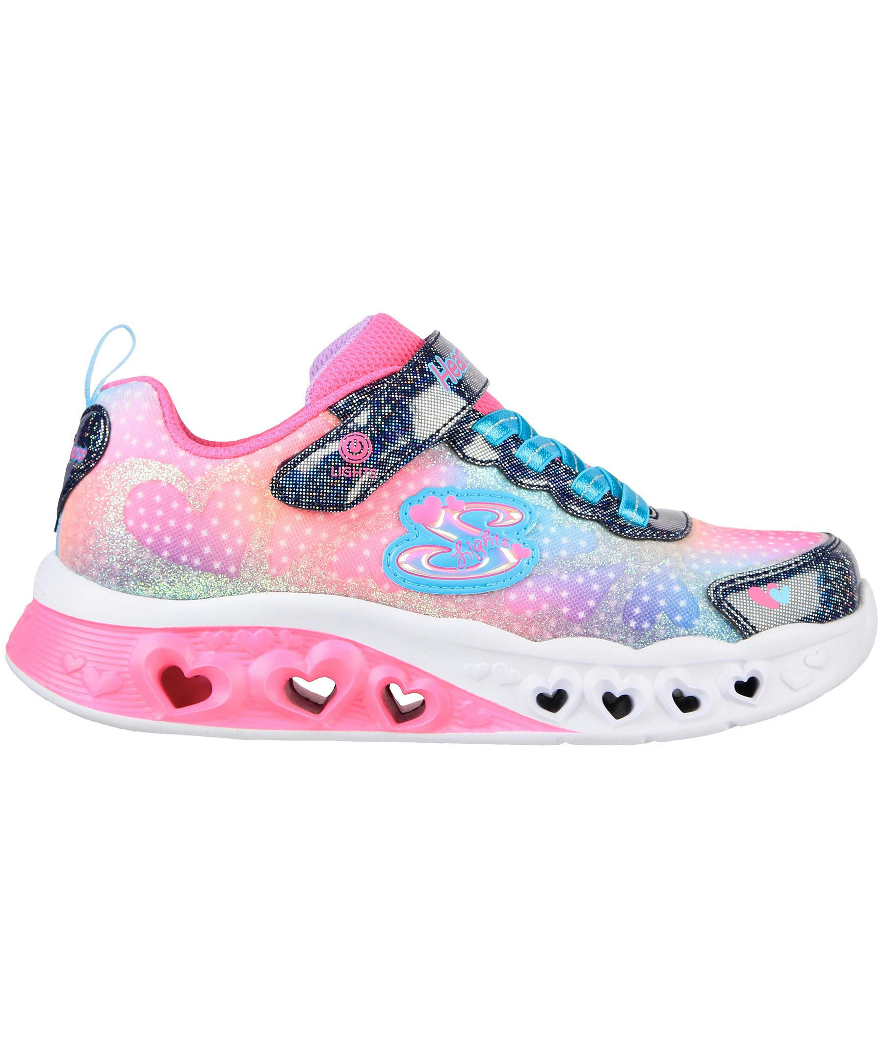 Skechers Preschool Girls Flutter Heart Lights Sneakers - Navy/Multi