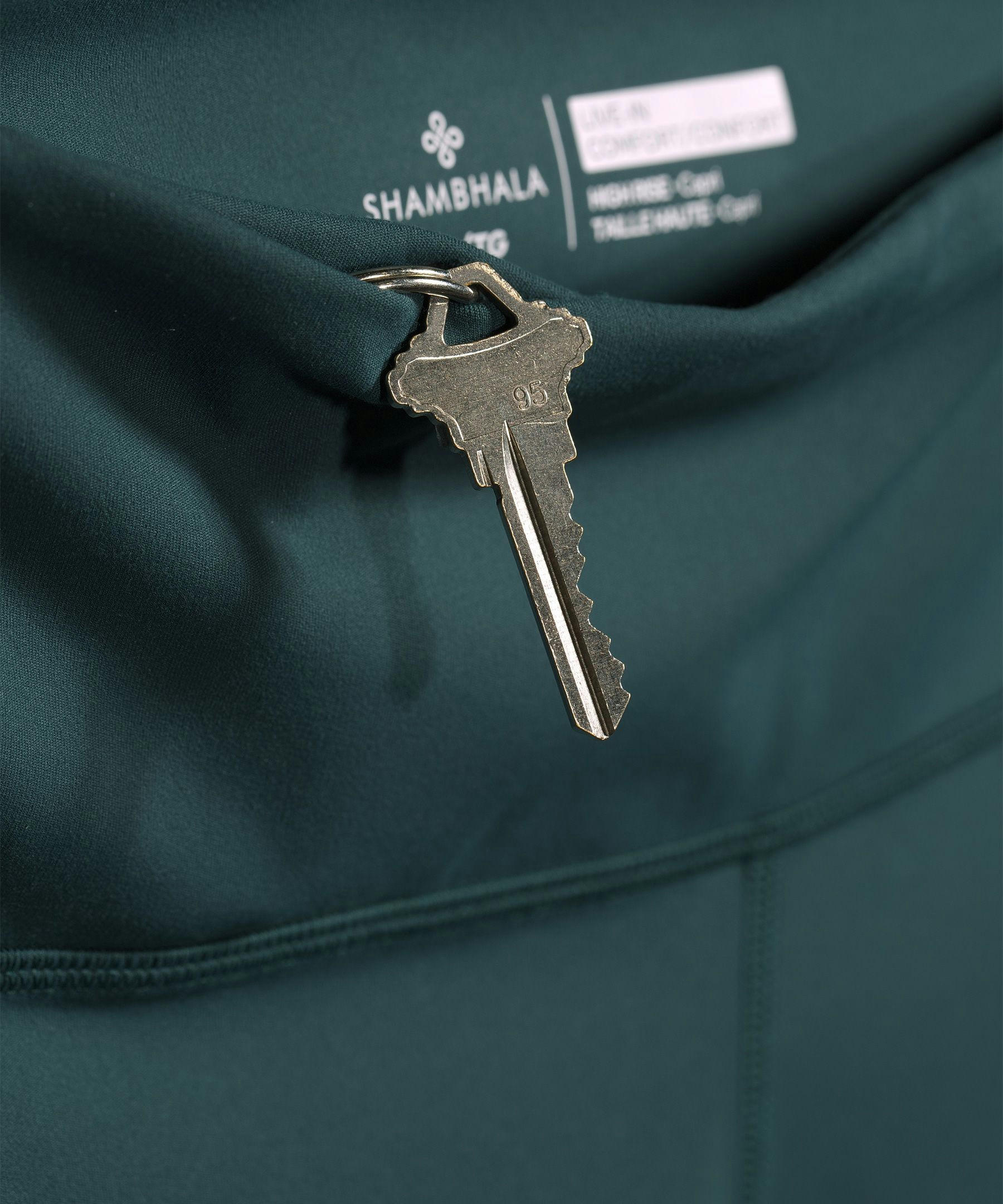 Shambhala Women's Comfort High Rise Crop Legging with Pocket