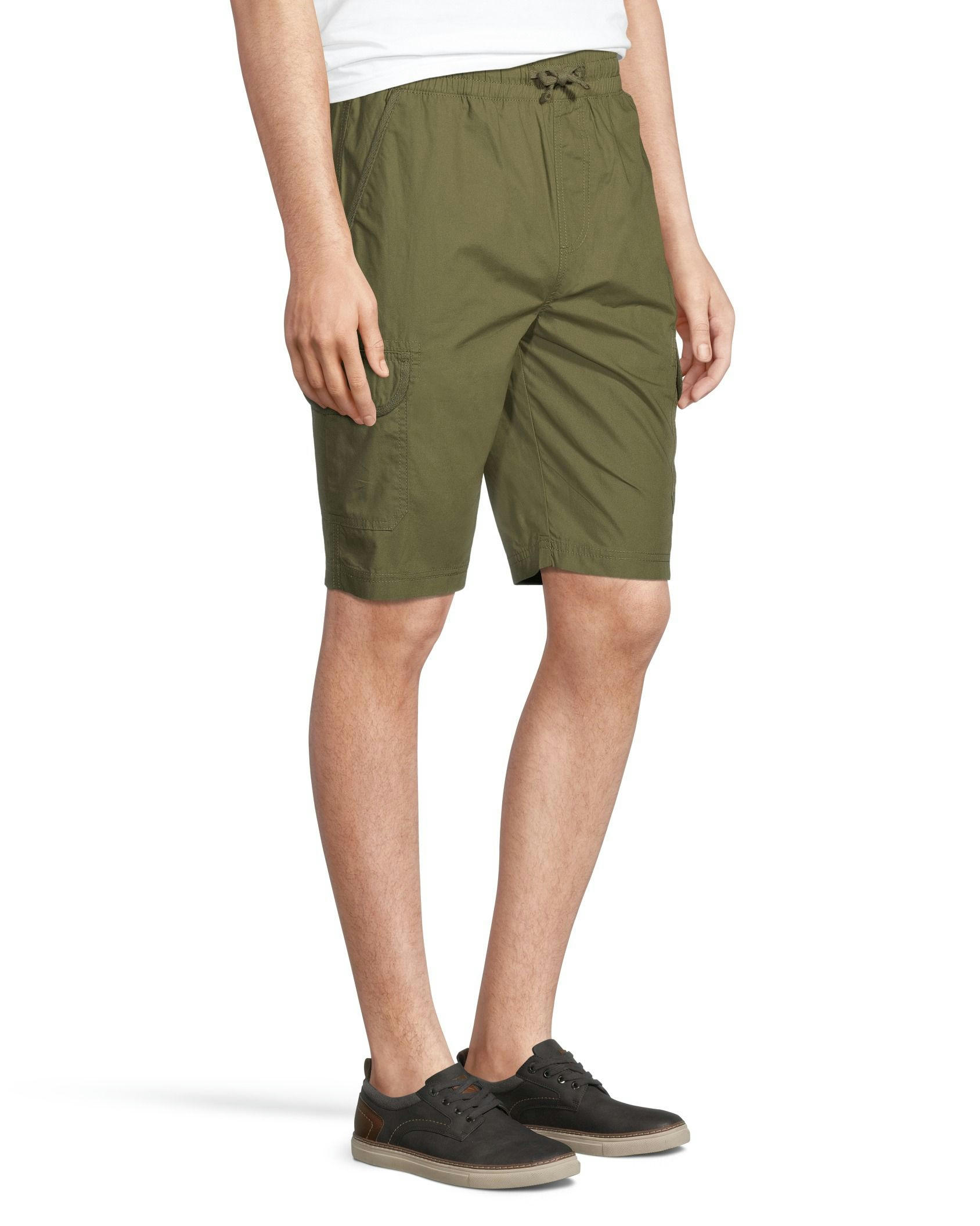 Civics Men's Mid Rise Relaxed Fit Cargo Cotton Shorts