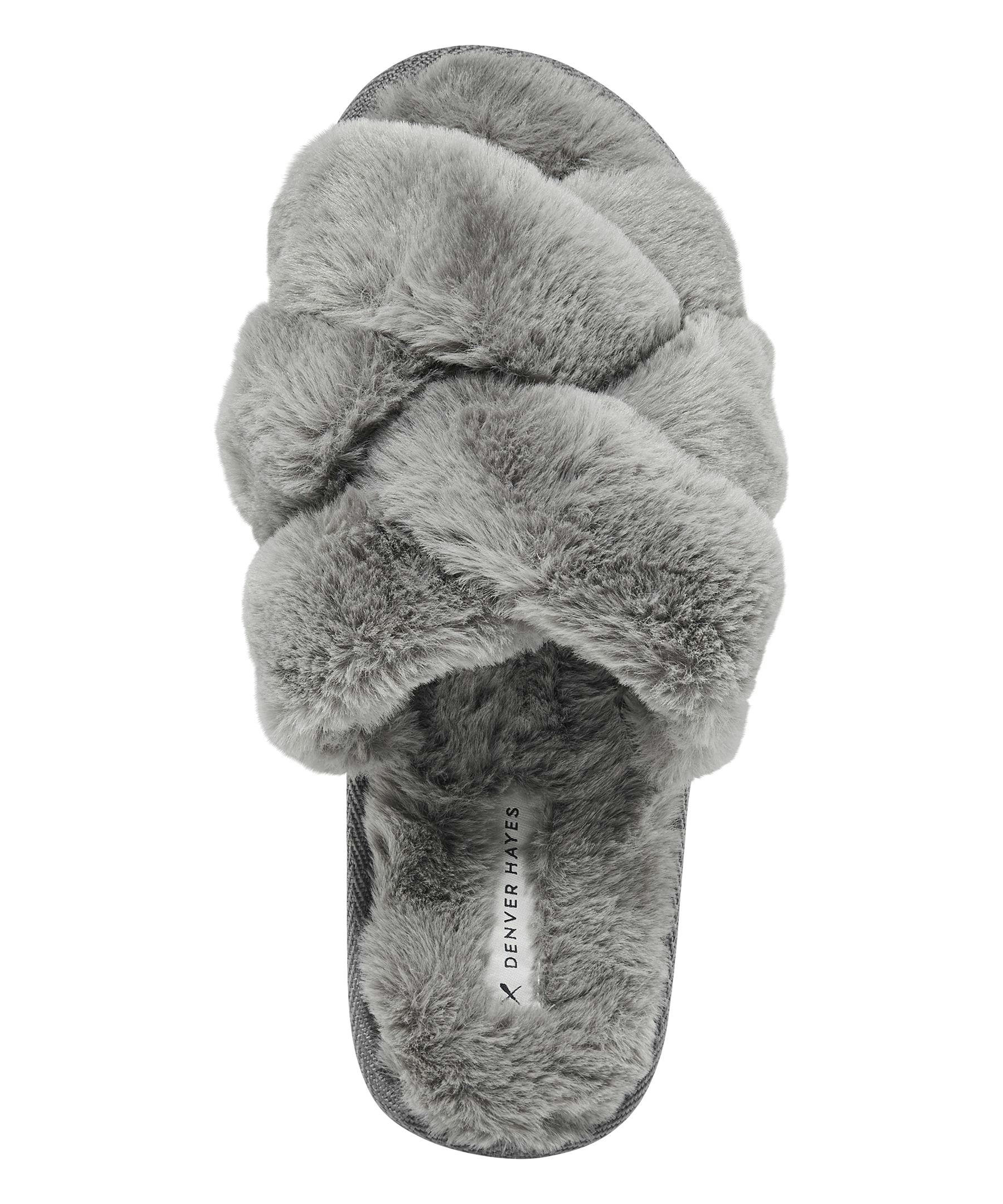 Denver Hayes Women's Criss-Cross Faux Fur Slide