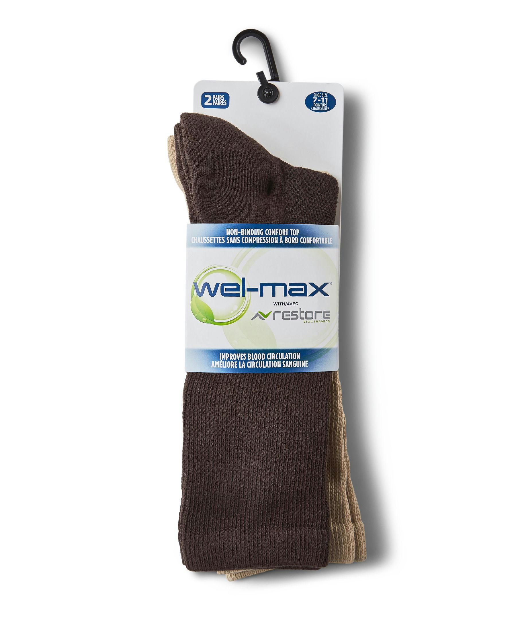 Wel-max Men's 2-Pack Bioceramic Casual Socks