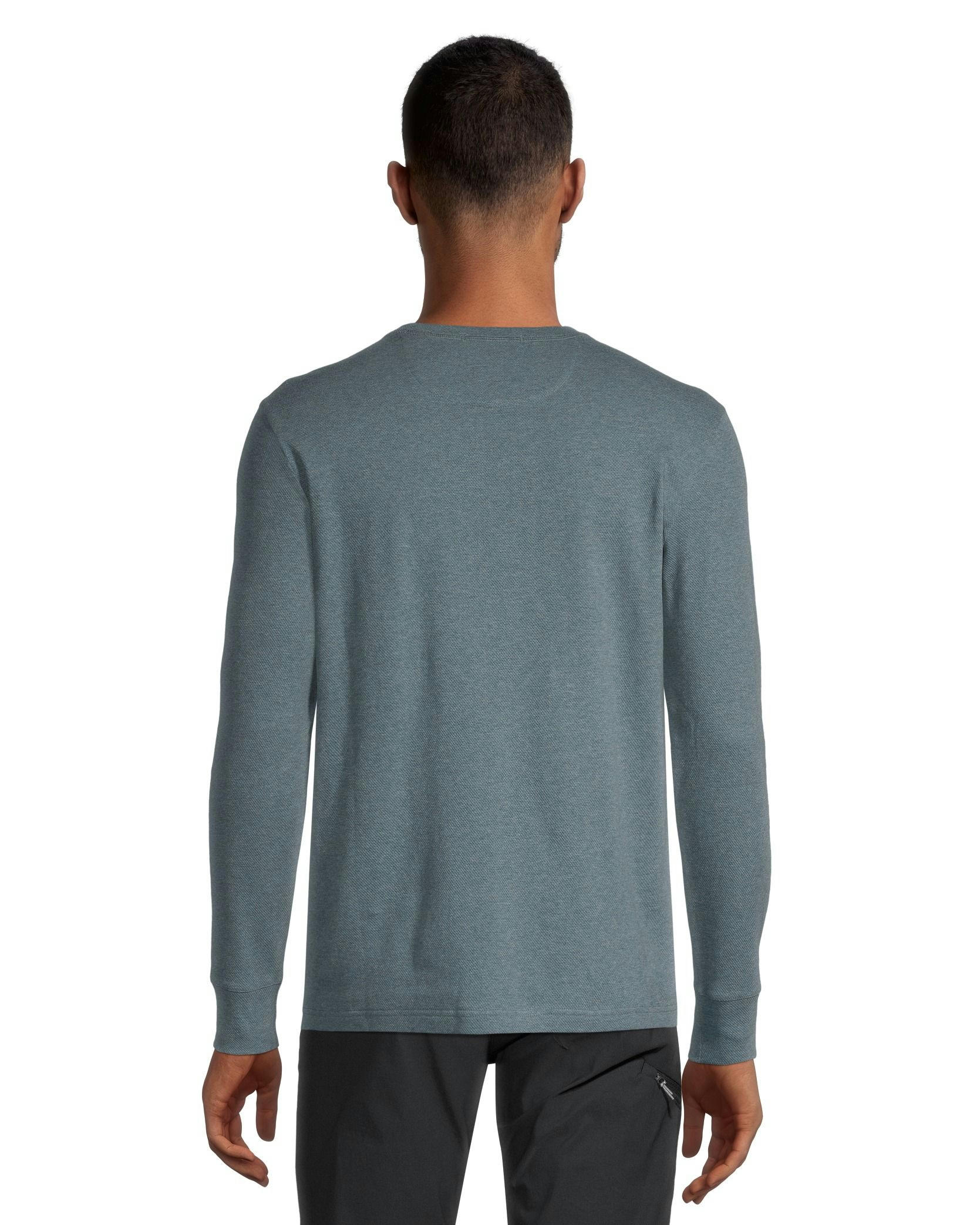 WindRiver Men's Birdseye Long Sleeve Modern Fit Crewneck T Shirt