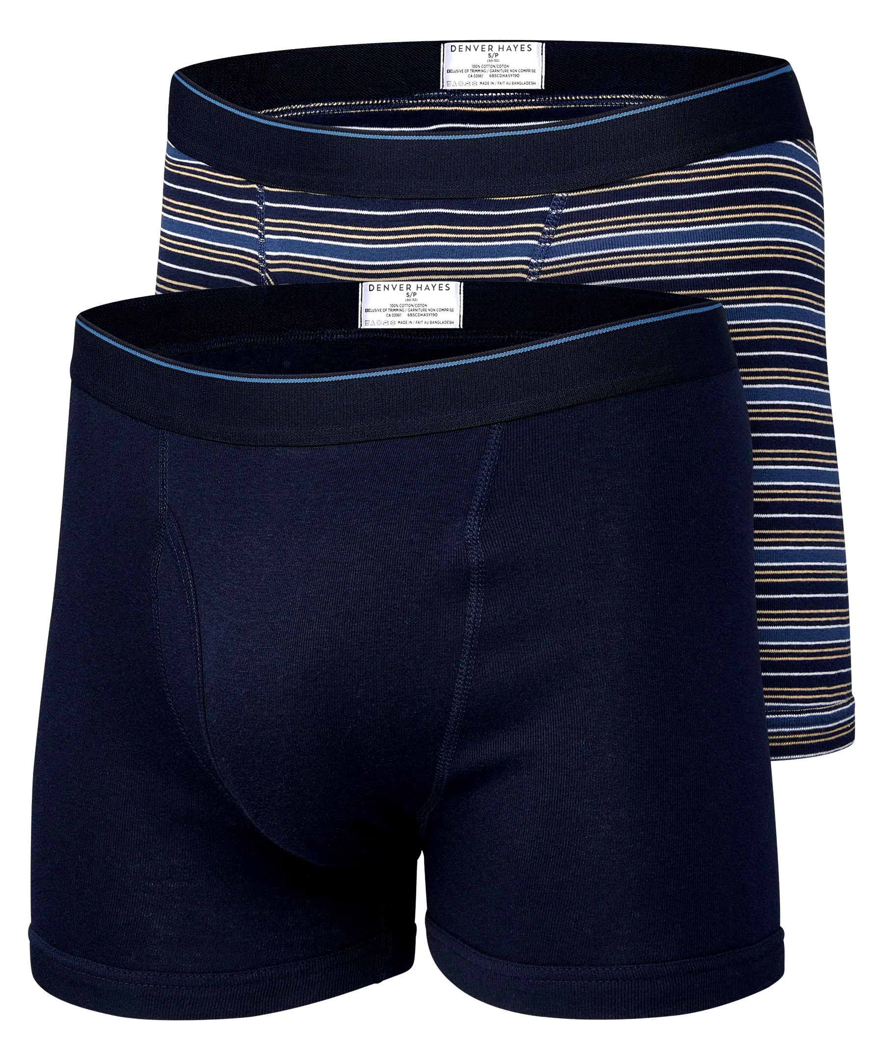 Denver Hayes Men's 2 Pack Yarn Dye Boxer Briefs