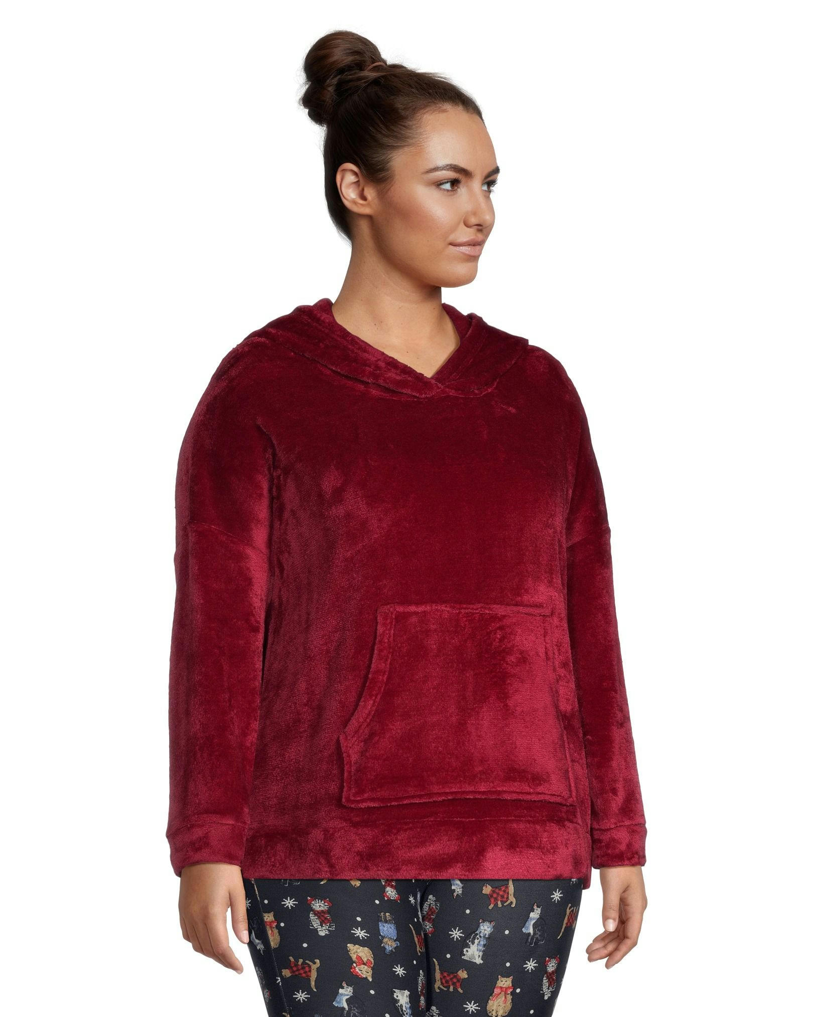 Denver Hayes Women's Plush Velour Hooded Shirt