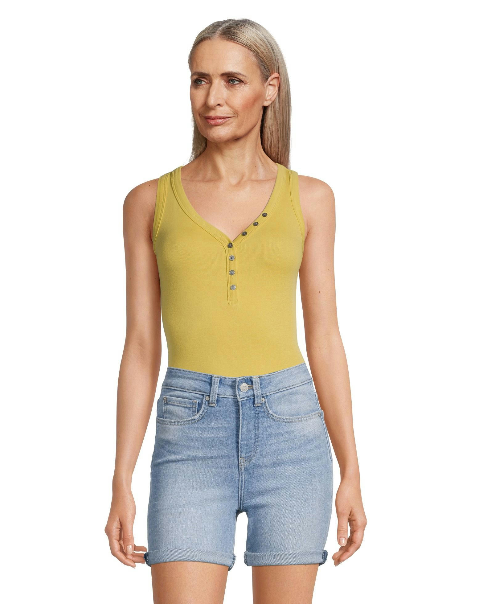 Women's Fitted Henley Tank