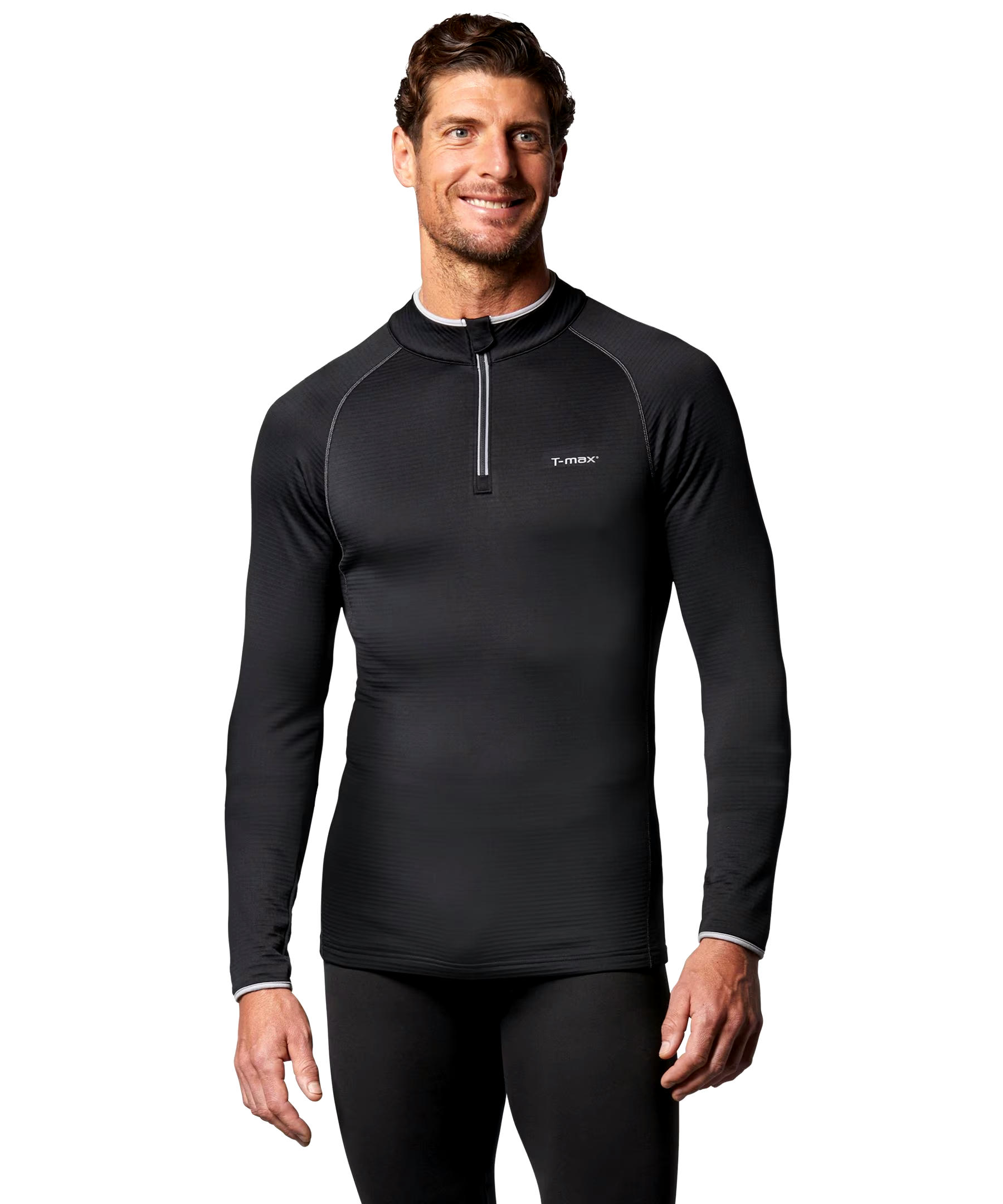 WindRiver Men's Thermal 1/4 Zip Long Sleeve Grid Tech Fleece Top