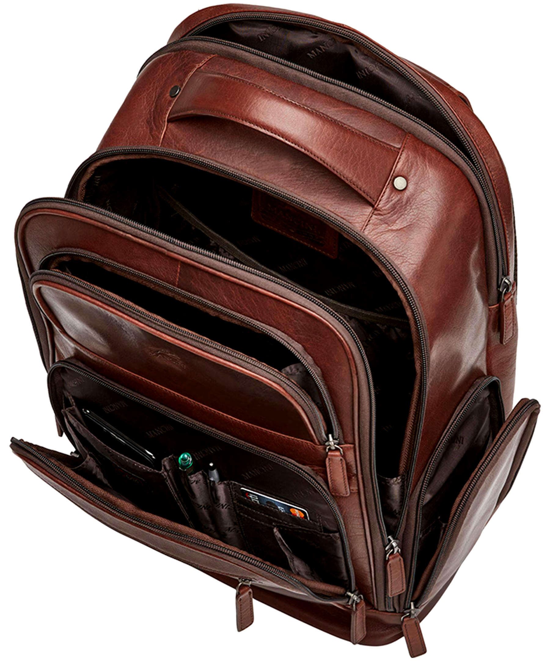 Mancini Leather Goods Unisex Buffalo Carry On Duffle Bag with Laptop Compartment Black