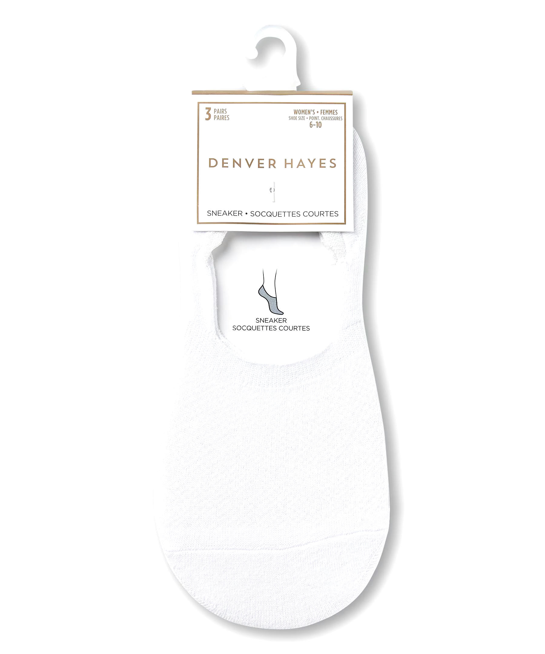 Denver Hayes Women's 3-Pack Cotton Blend Sneaker Cut Socks