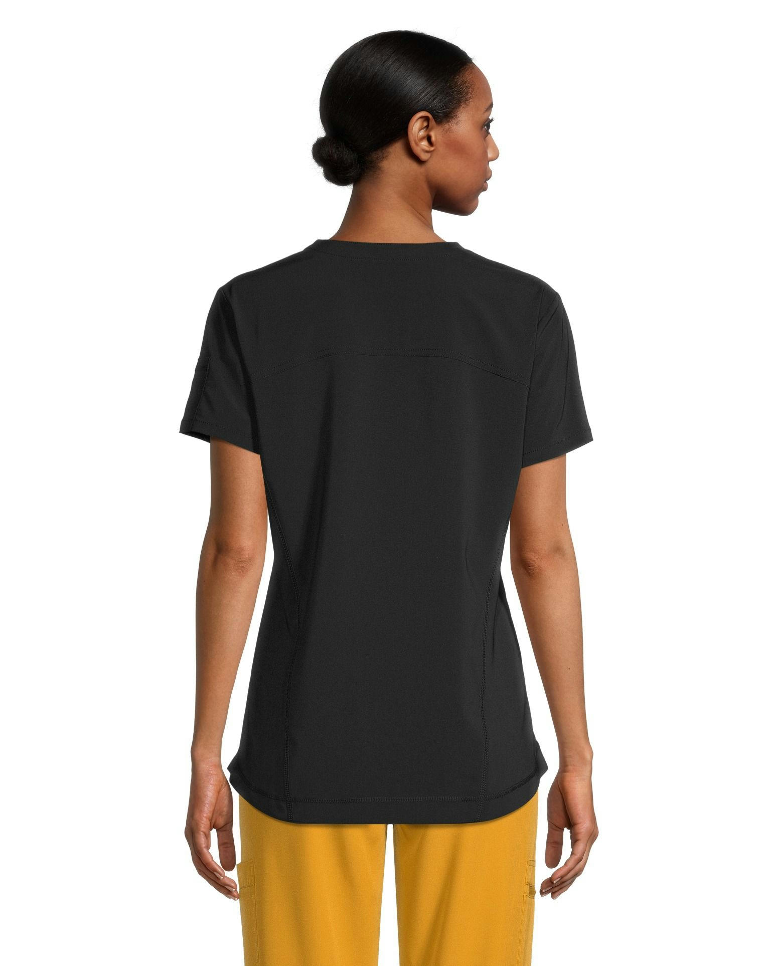 Scrubletics Women's V-Neck Curved Hem Scrub Top