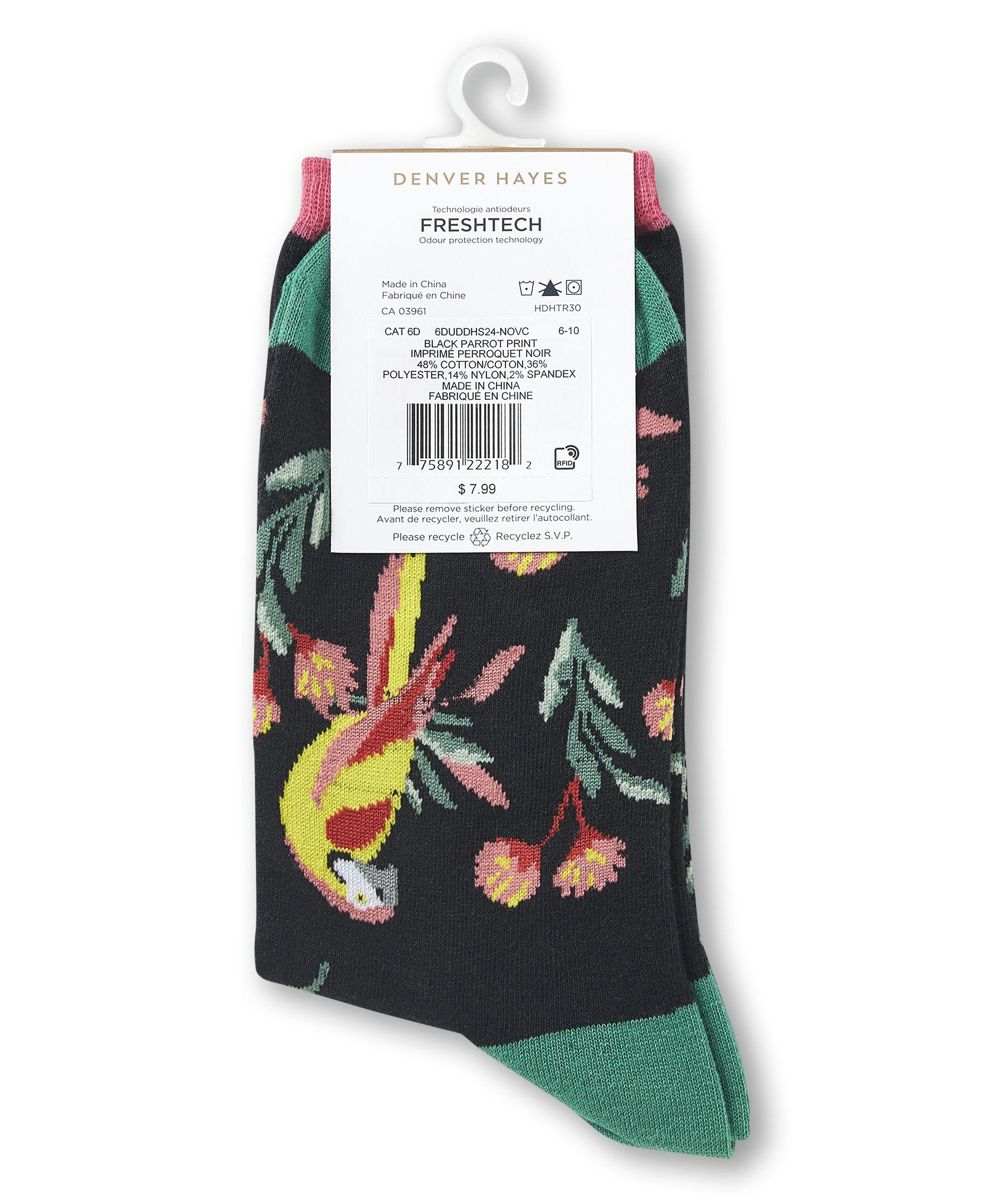 Denver Hayes Women's Patterned Crew Socks