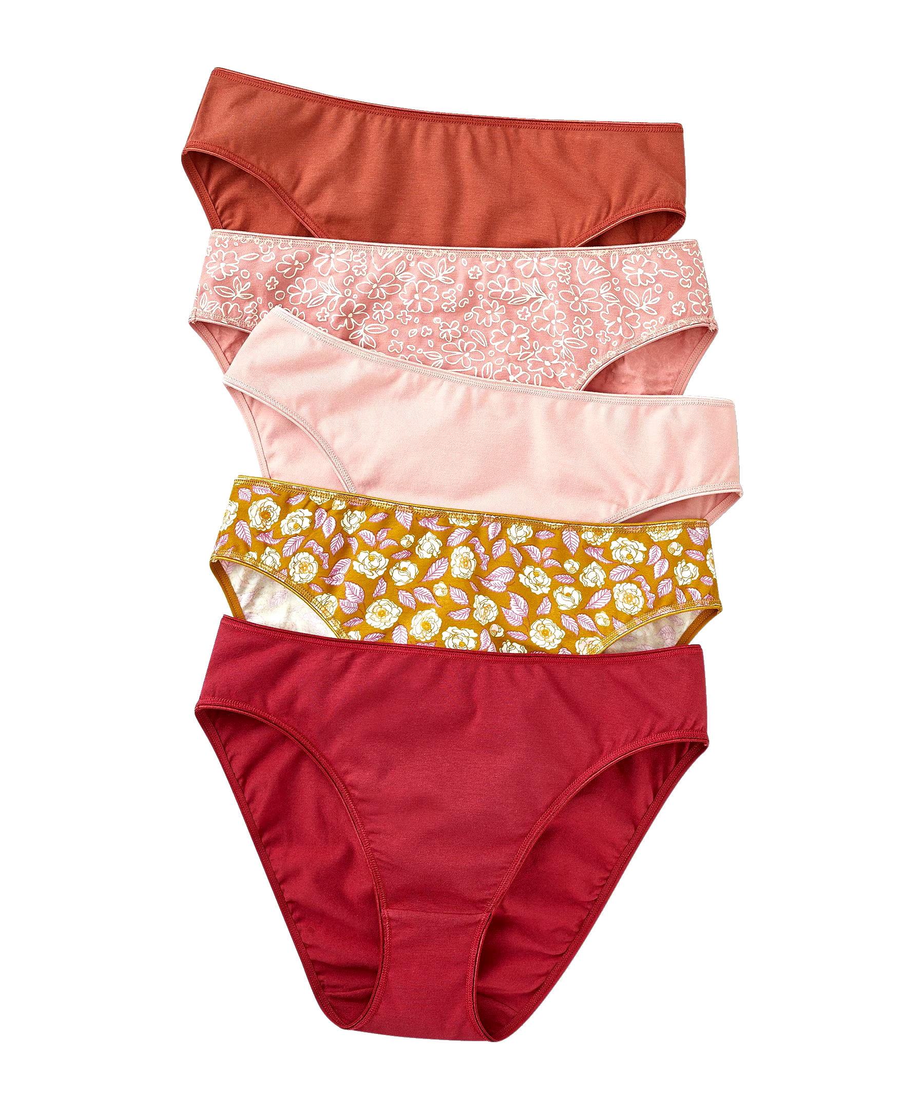 Denver Hayes Women's 5-pack Cotton Stretch Hi-Cut Underwear