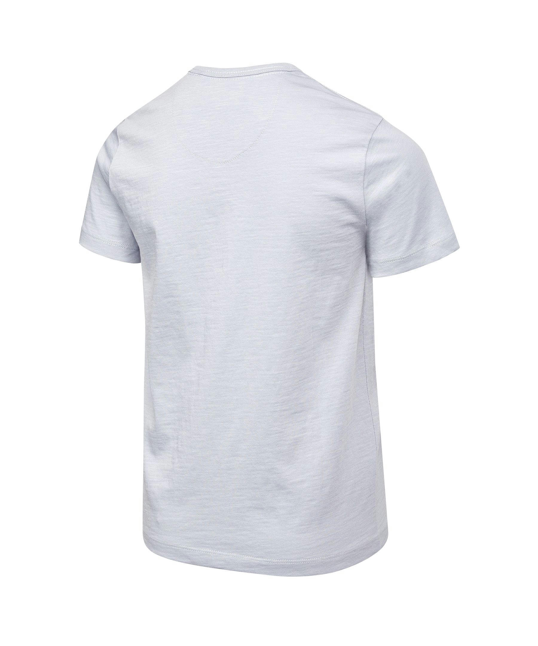 Silver Kids' Unisex Short Sleeve Slub Henley T-Shirt