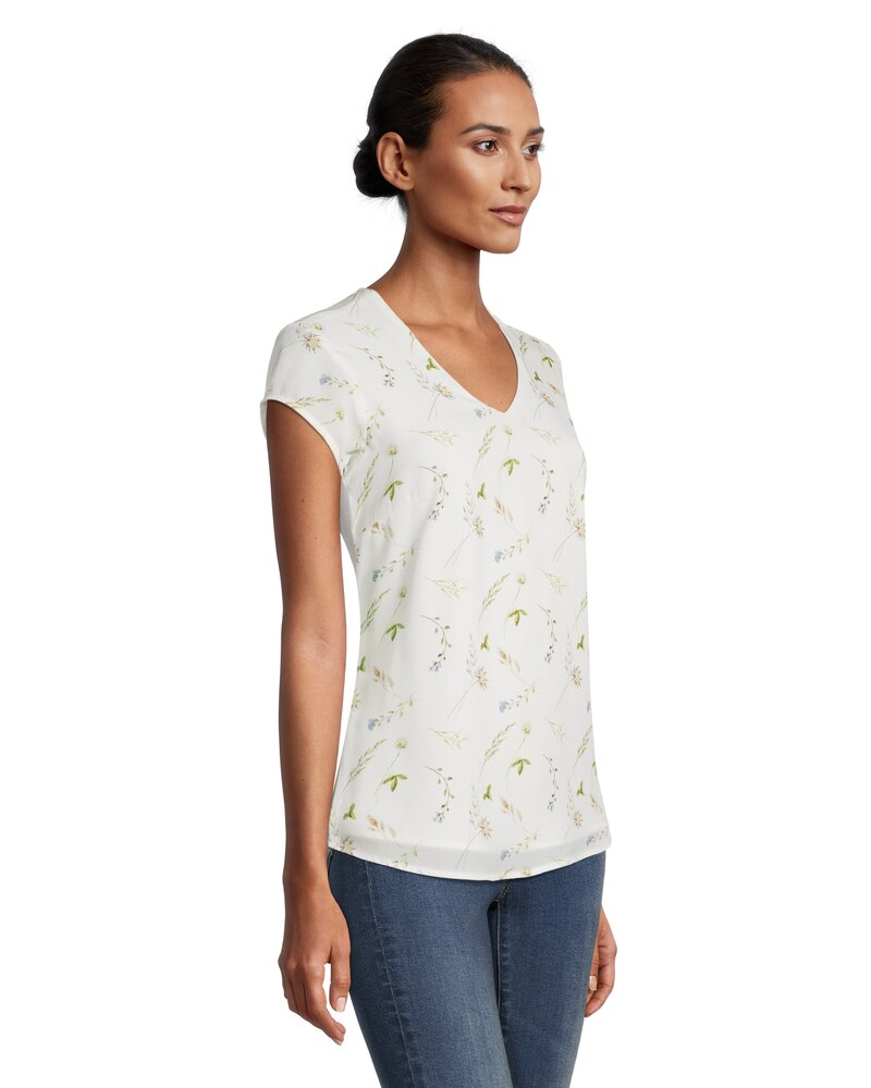 Women's Printed V-Neck Blouse