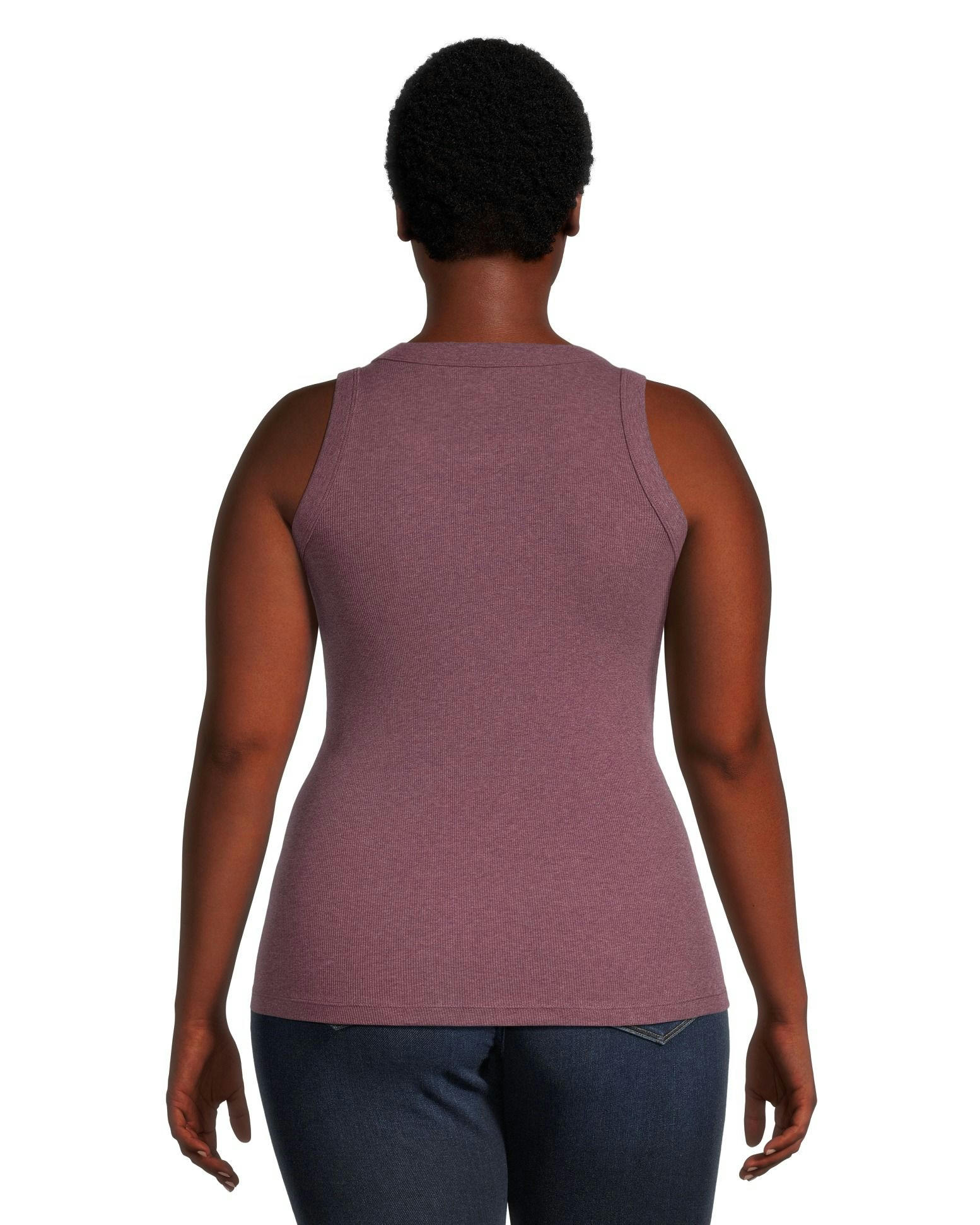 Denver Hayes Fitted High Neck Ribbed Tank Top