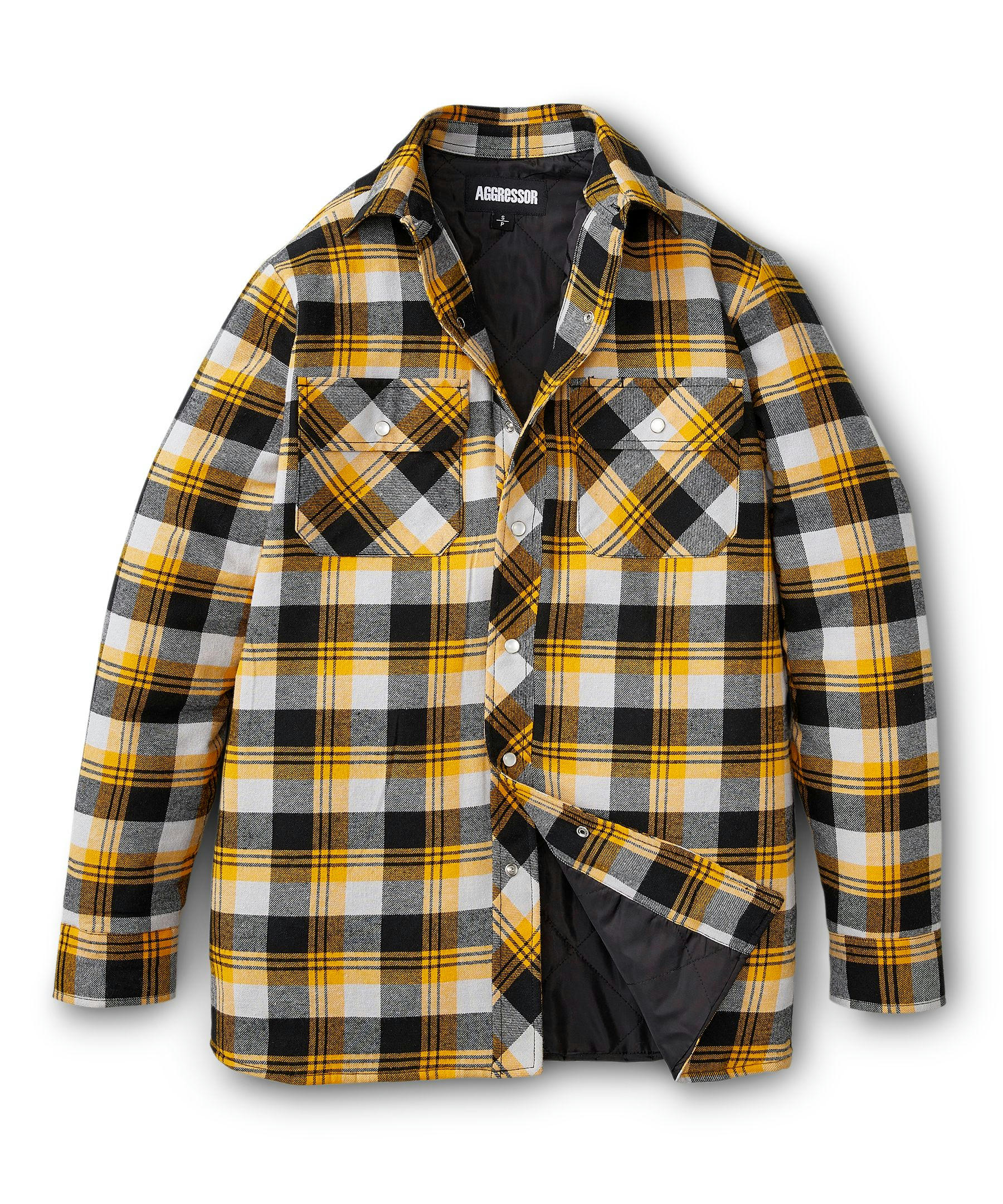 Aggressor Men's Snap-Front Plaid Quilted Flannel Work Shirt