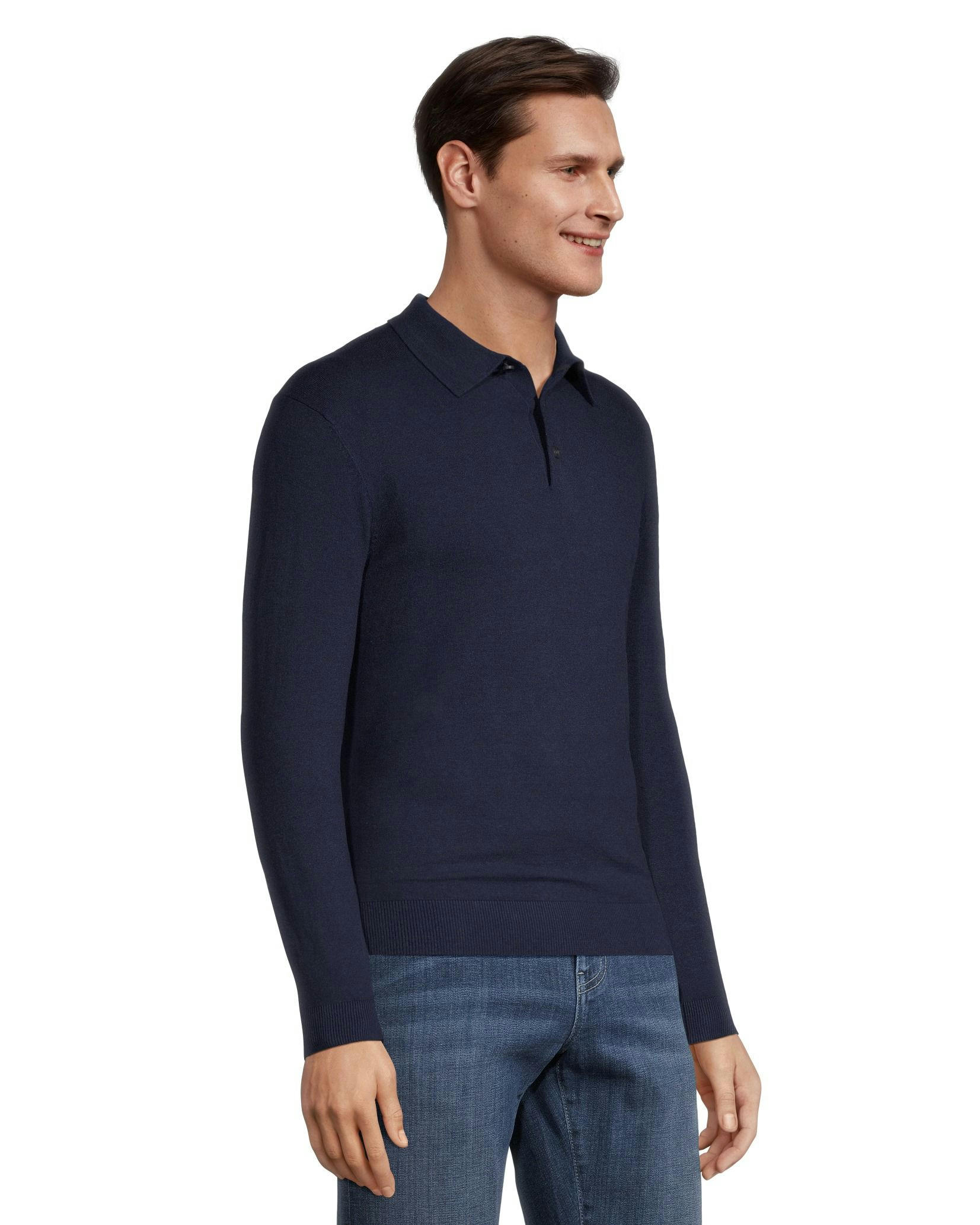 Denver Hayes Men's Long Sleeve Cotton Polo Sweater