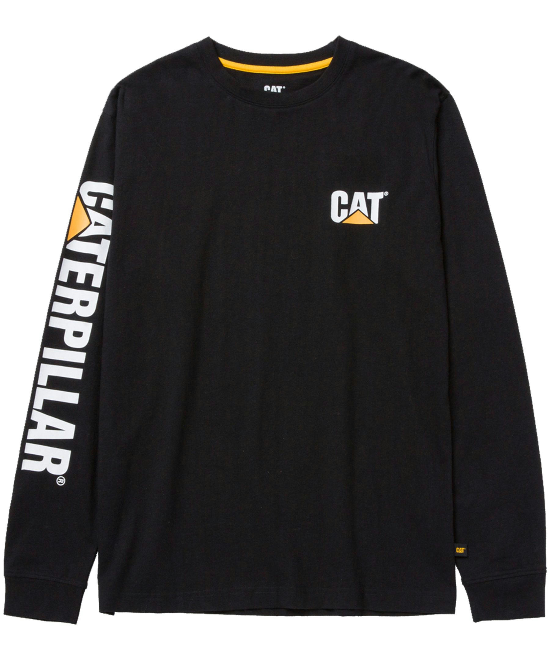 CAT Trademark Banner Long Sleeve Cotton T Shirt