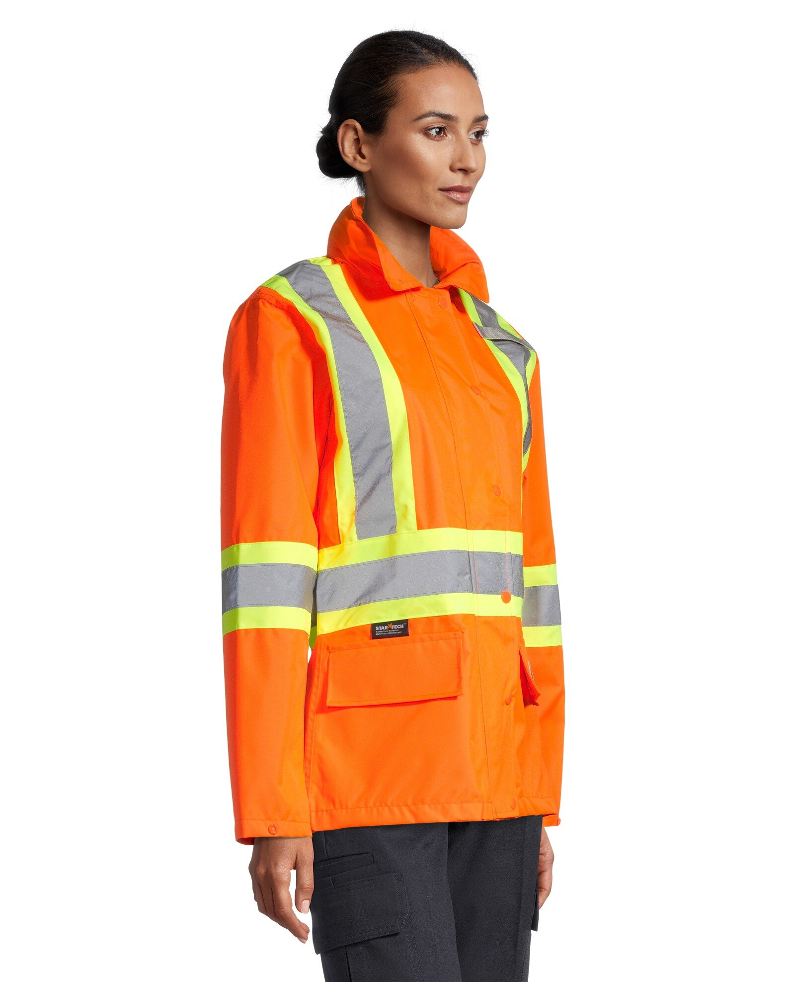 Pioneer Women's Hi-Vis Waterproof Traffic Control Orange Jacket
